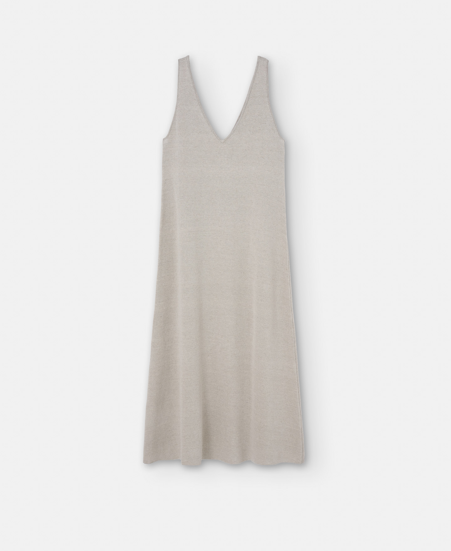 Vestido escote pico en lino image number 4