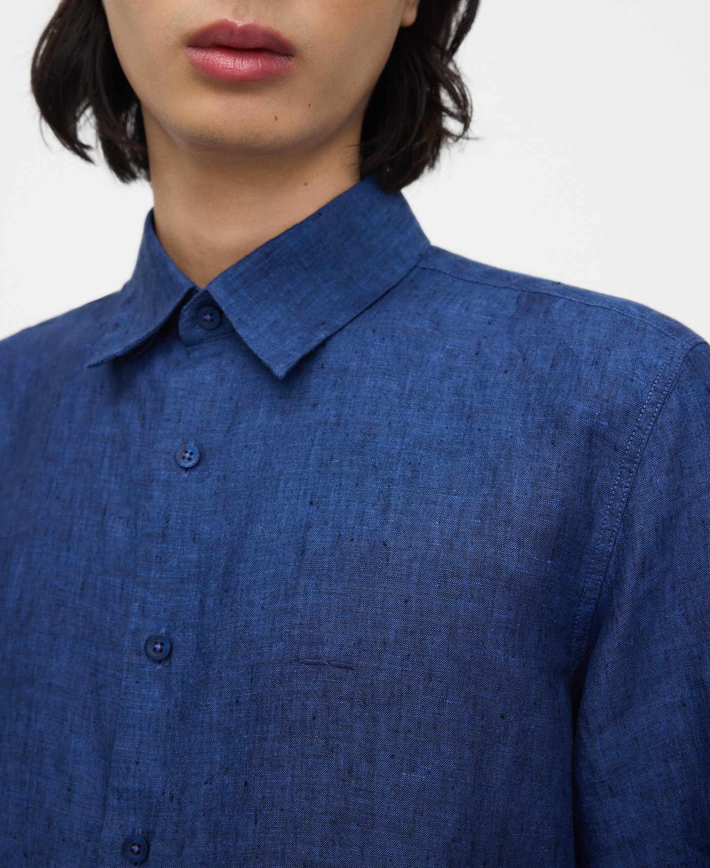 Linen regular fit spread collar shirt image number 3