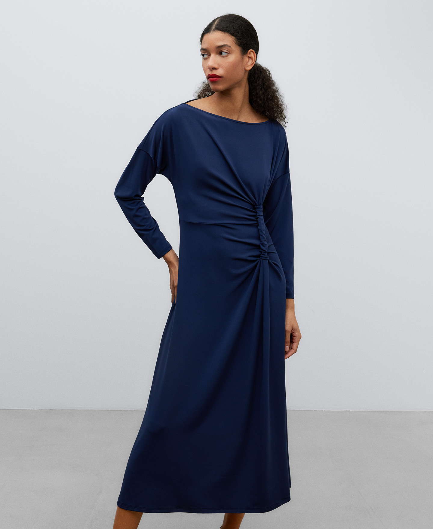 Robe midi bleu marine outlet