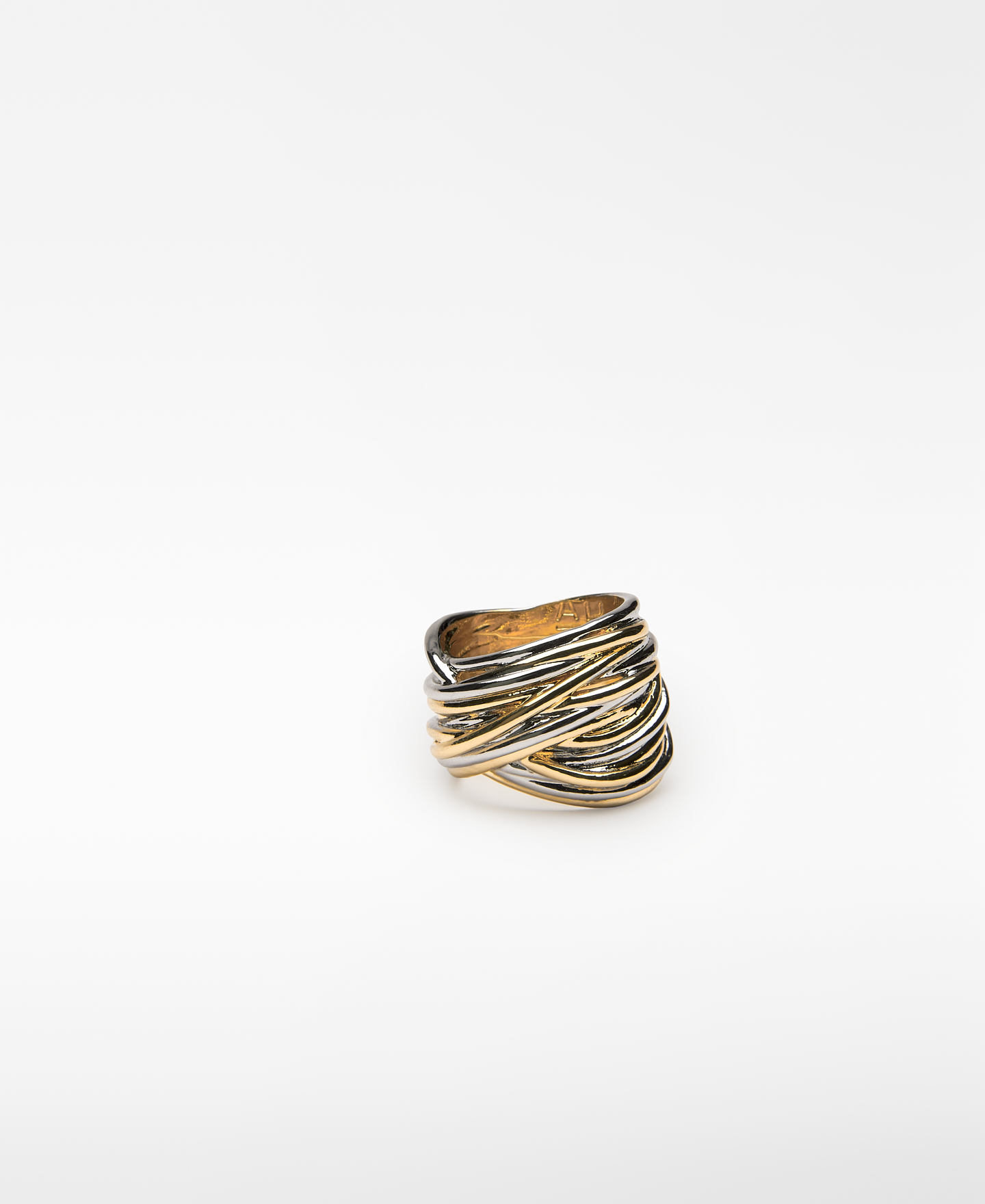 Two-tone tubular metal ring image number 2