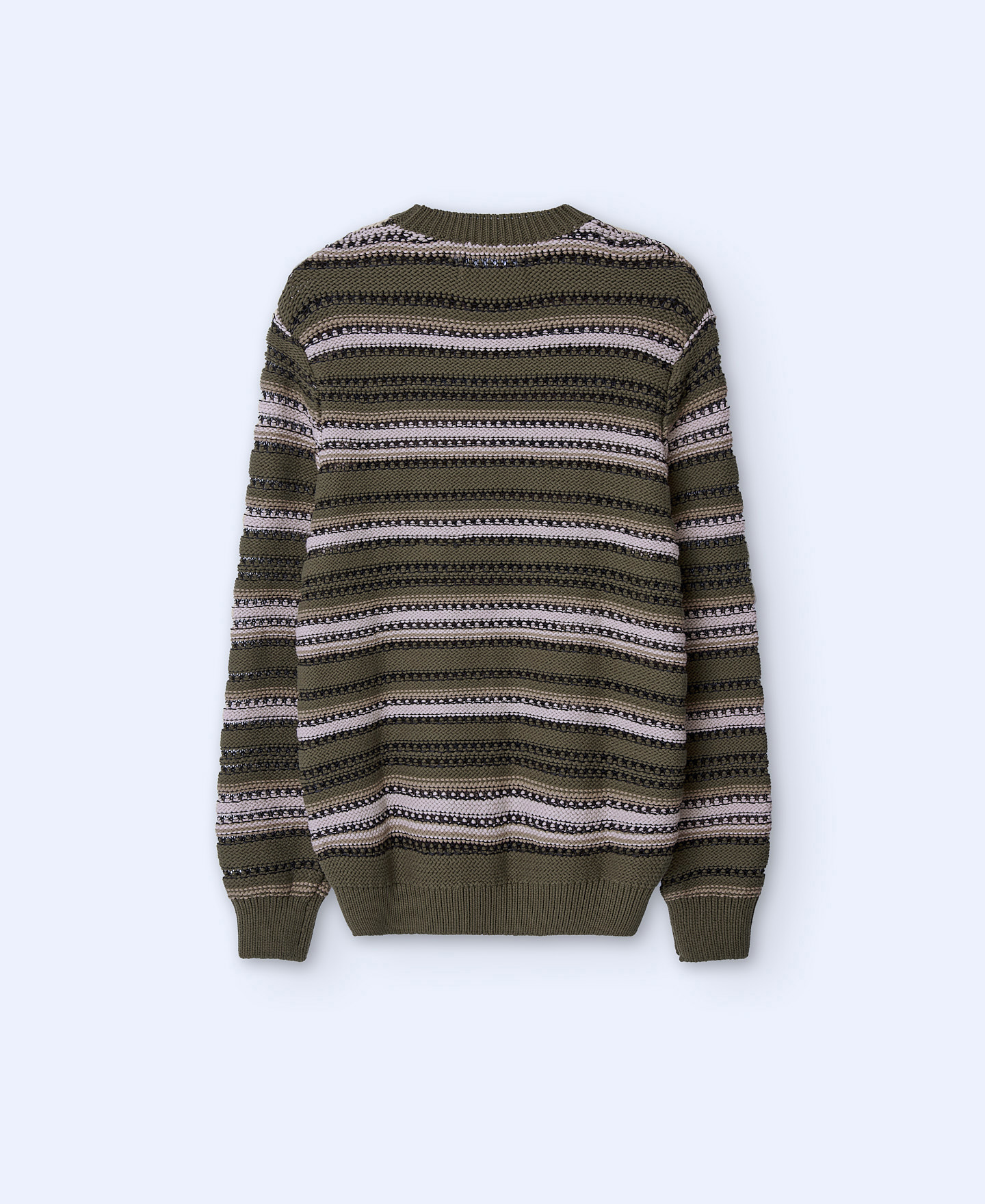 Striped structure crew neck sweater image number 7