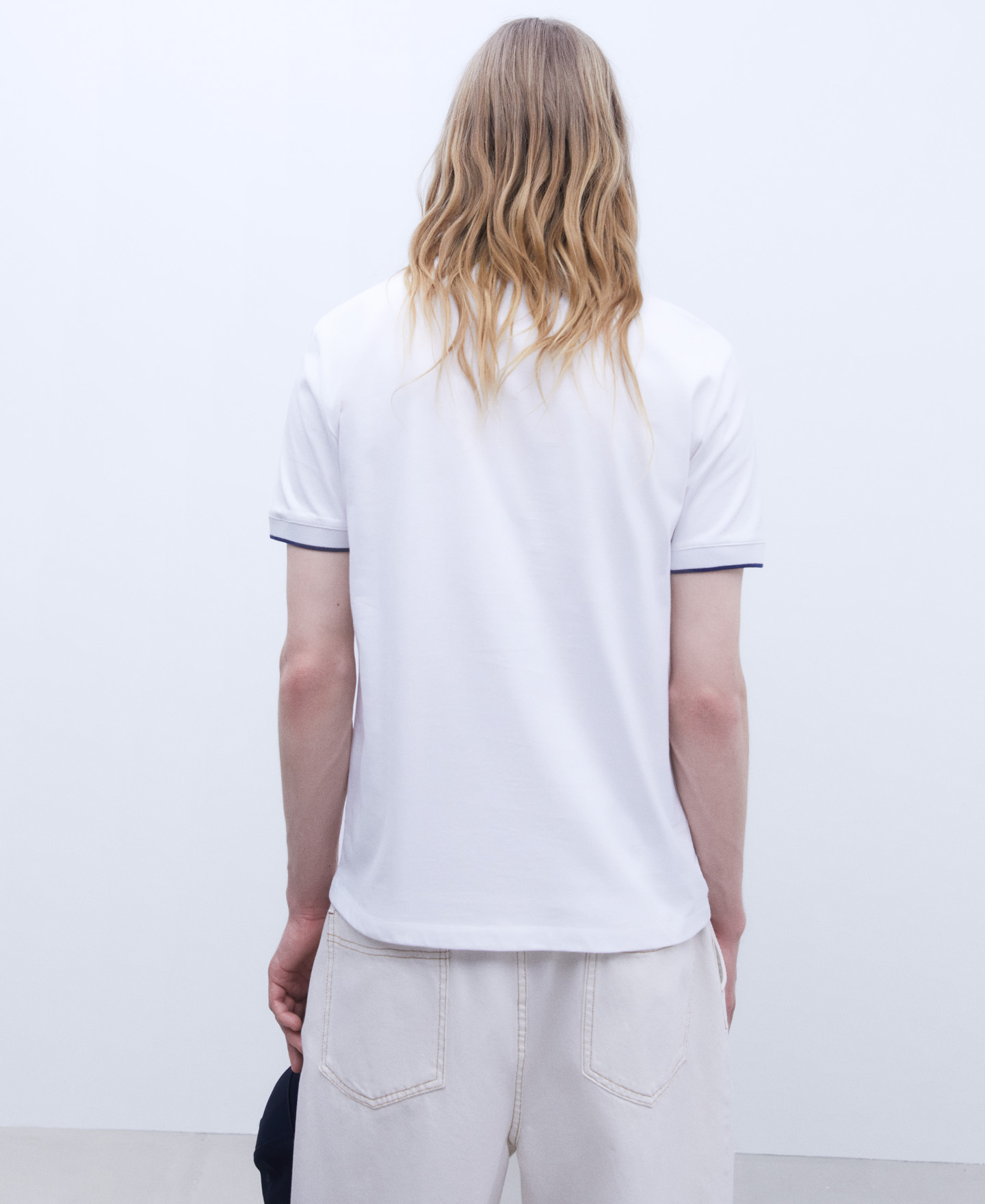Mercerised cotton ribbed polo shirt image number 2