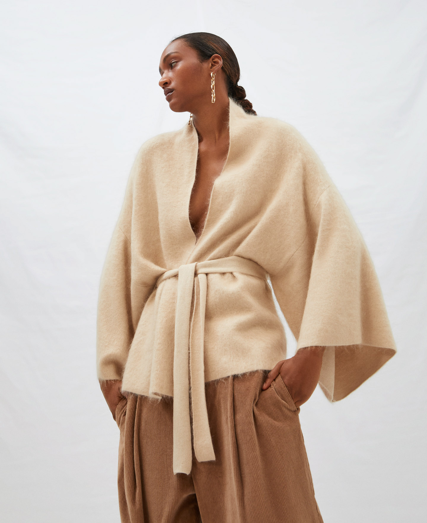 Alpaca wrap-around jacket image number 0