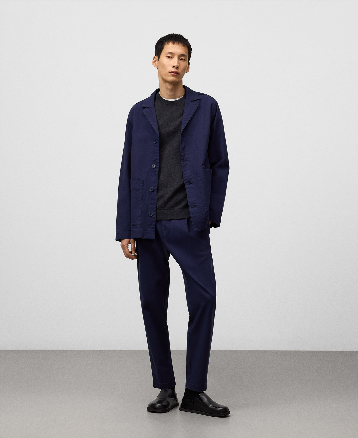 Regular fit crew collar sweater man image number 1