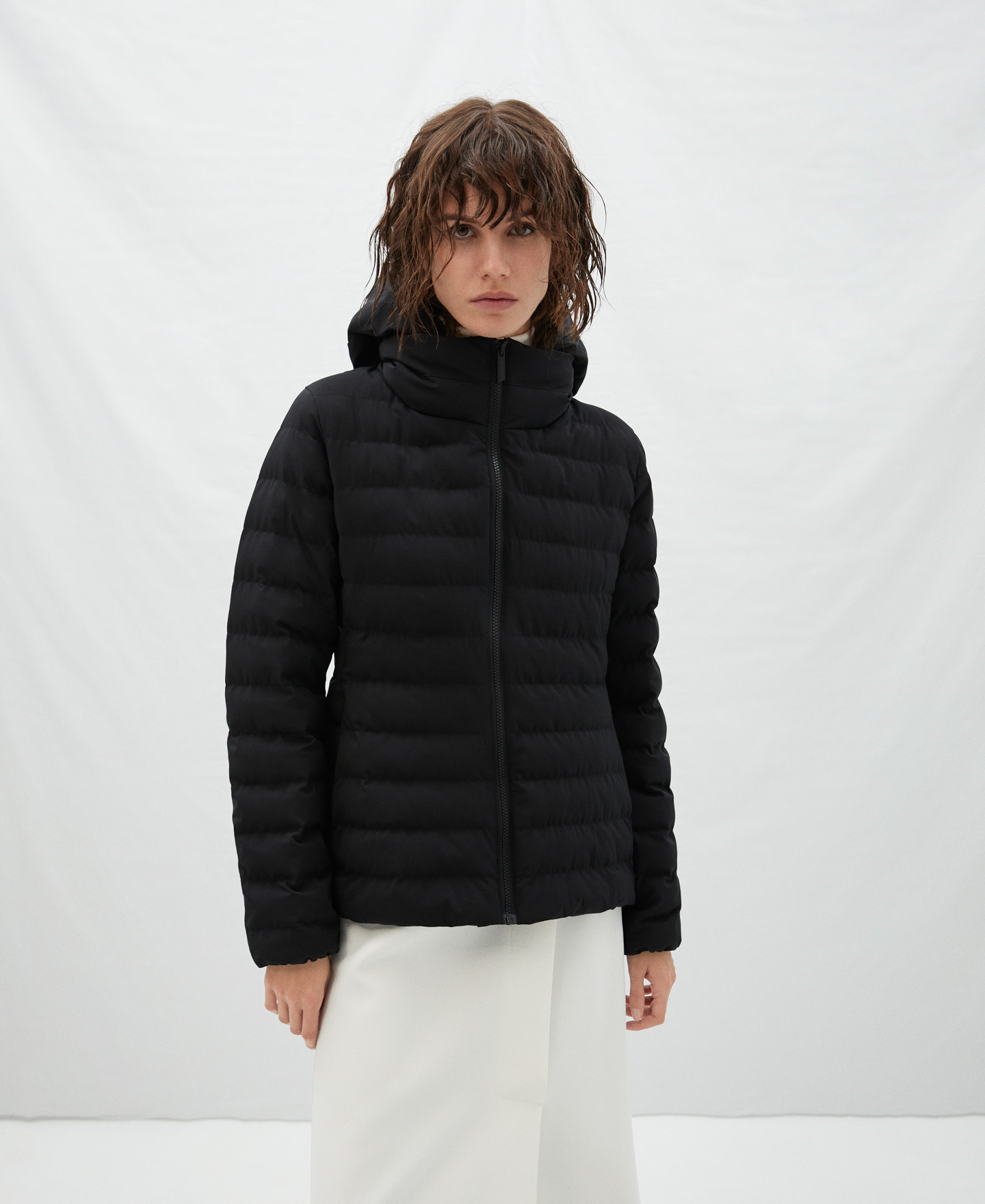 Quilted jacket with detachable hood image number 0