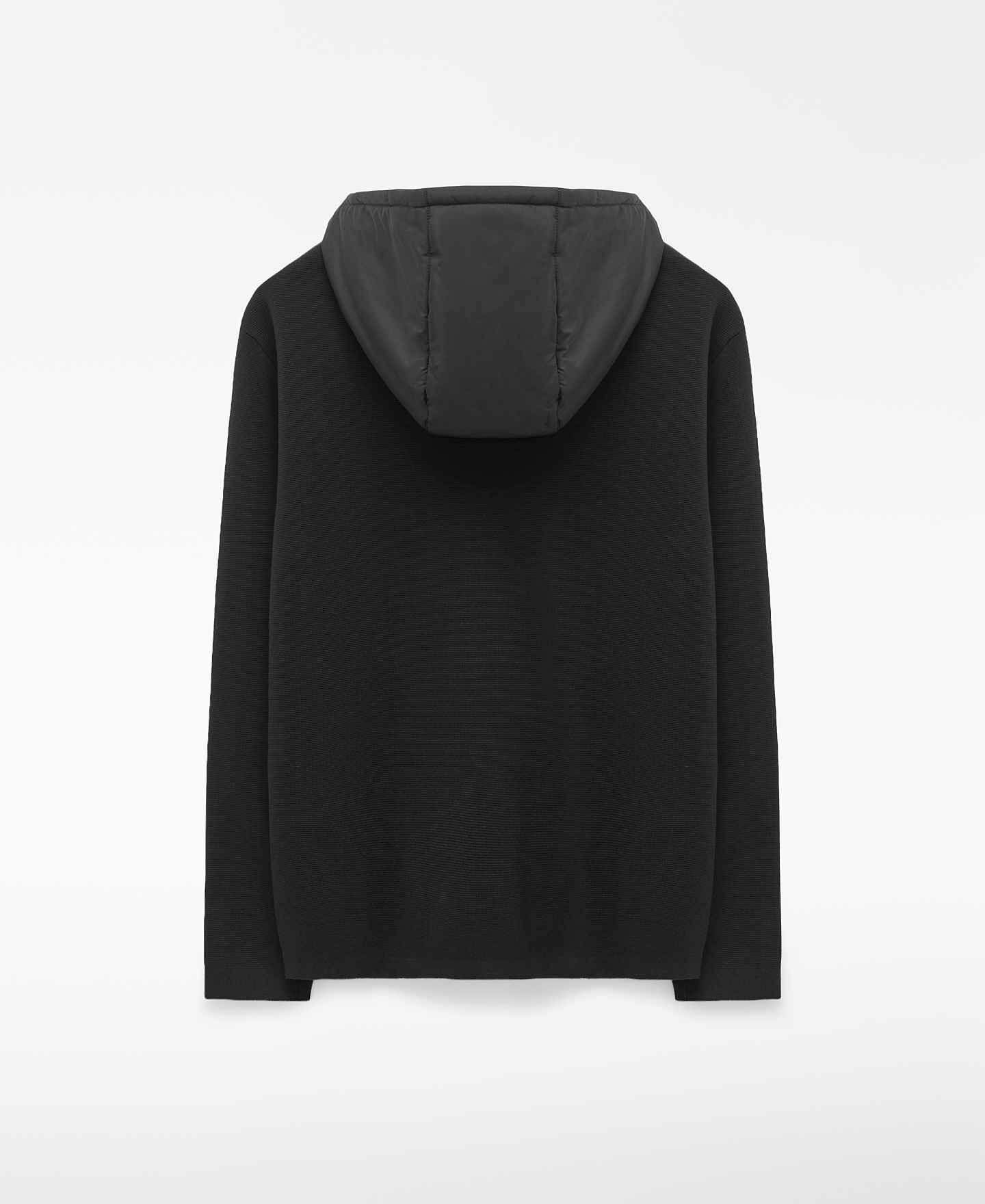 Nylon and knit hooded jacket image number 1