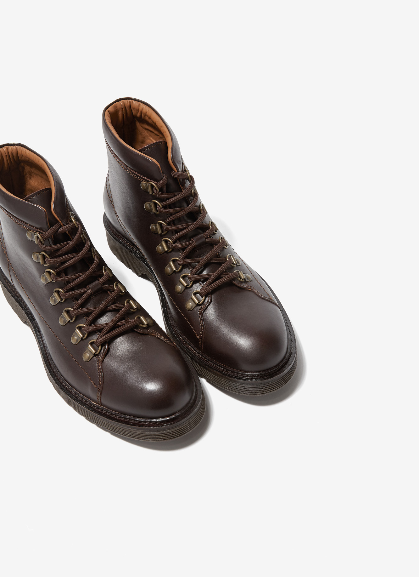Leather military ankle boots image number 2