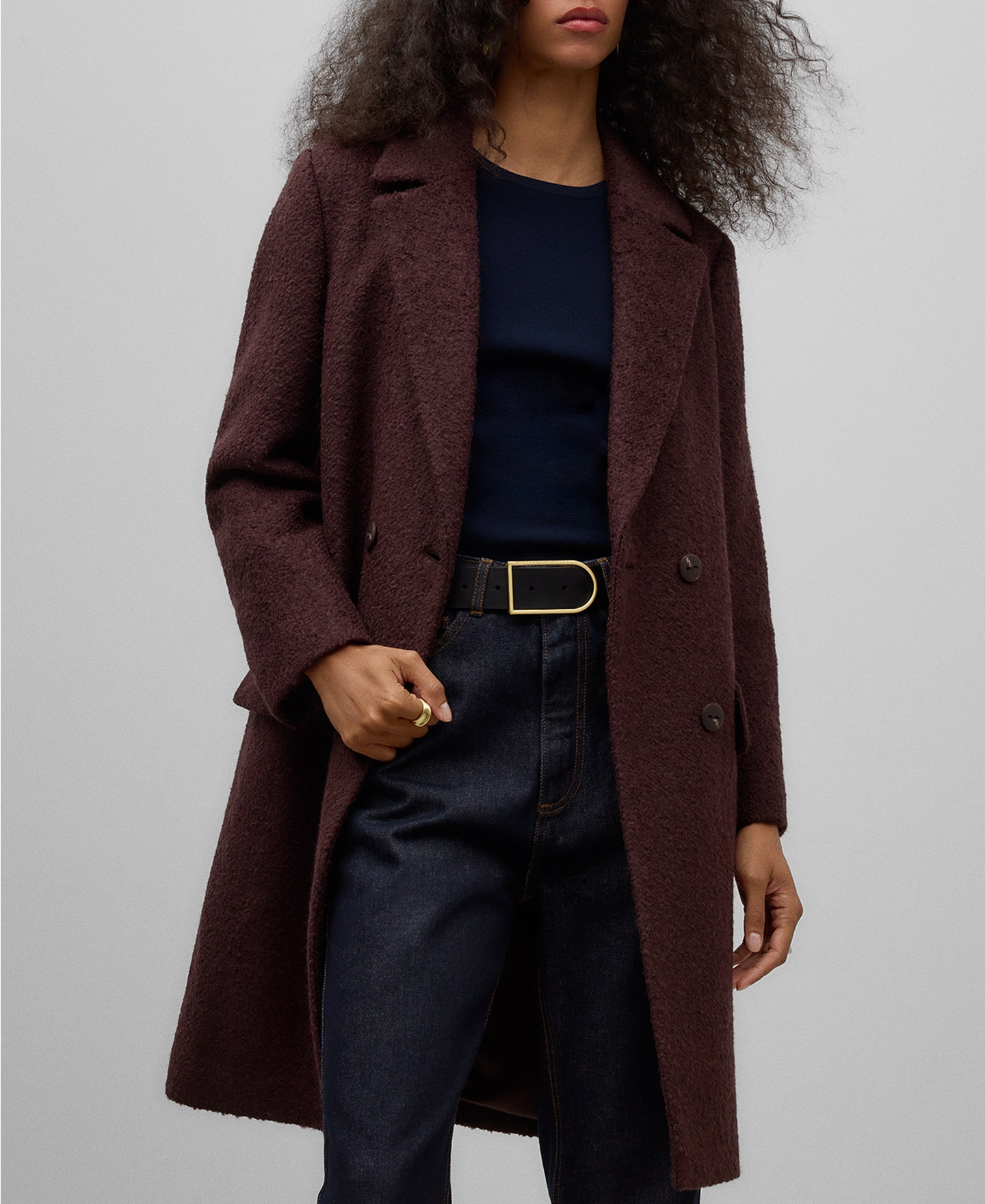 Wool blend tailored coat woman image number 0