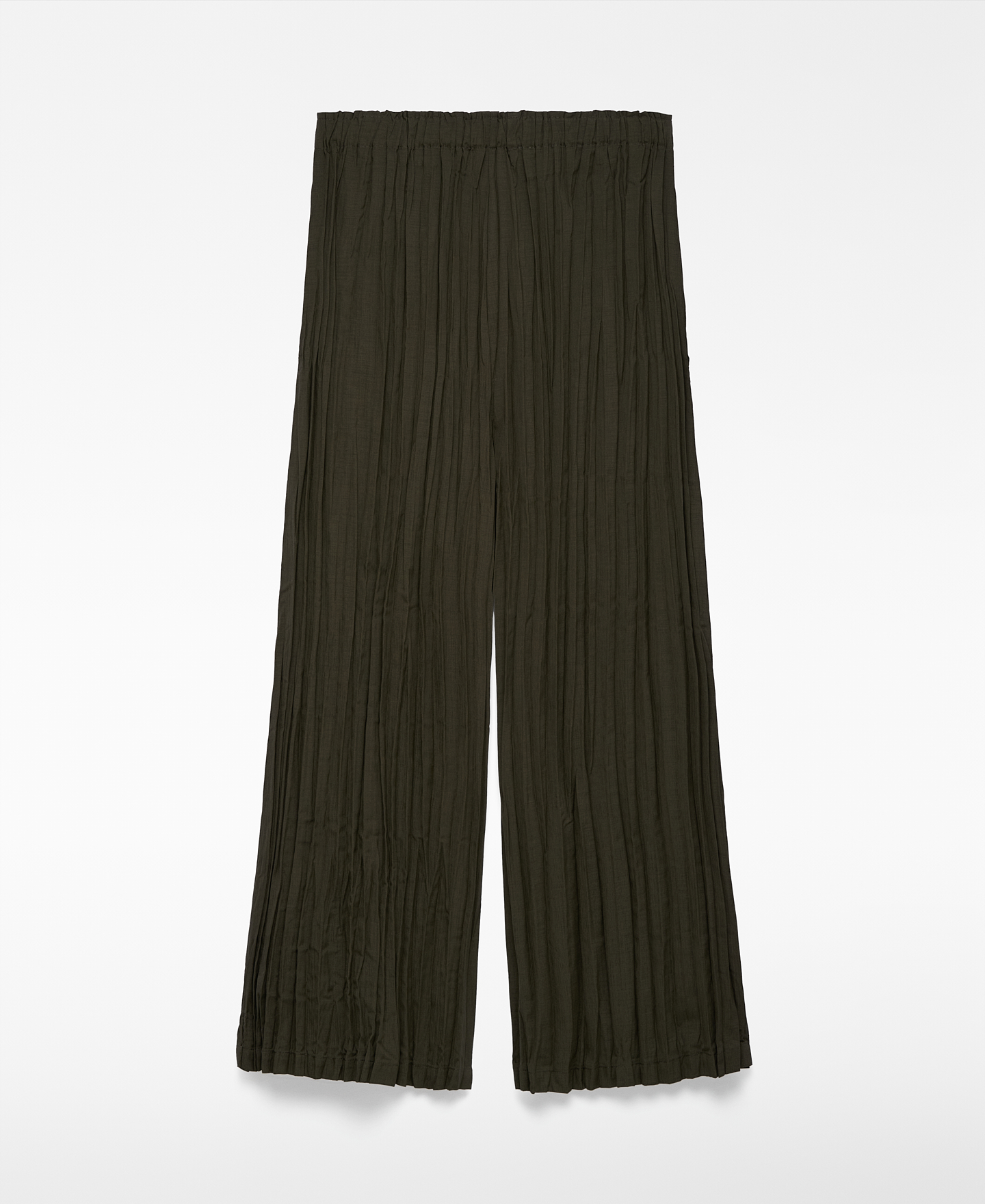 Pantal&oacute;n plisado pierna ancha mujer image number 5