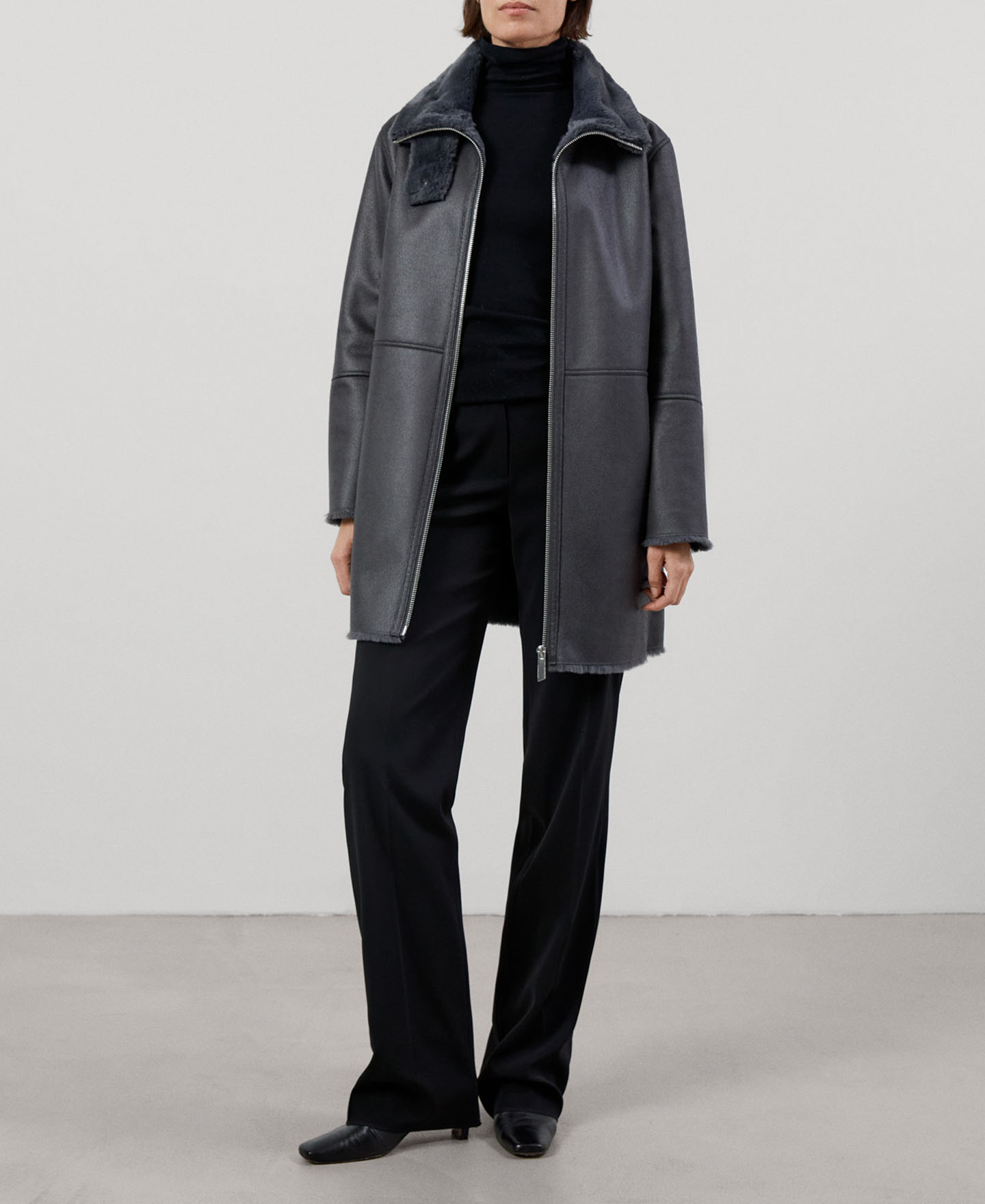 Leather textured jacket image number 1