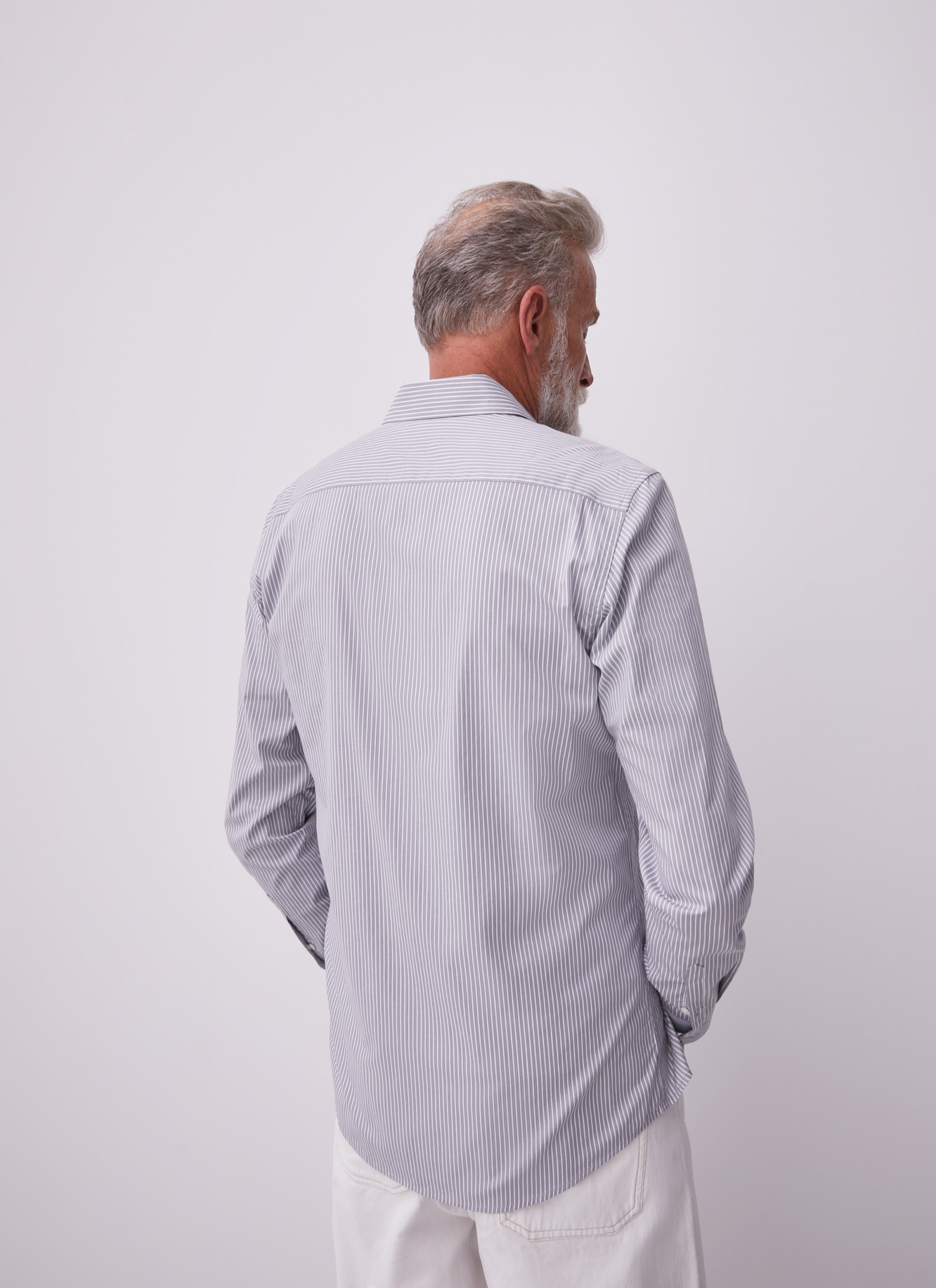 Slim fit cotton shirt with stripes image number 2