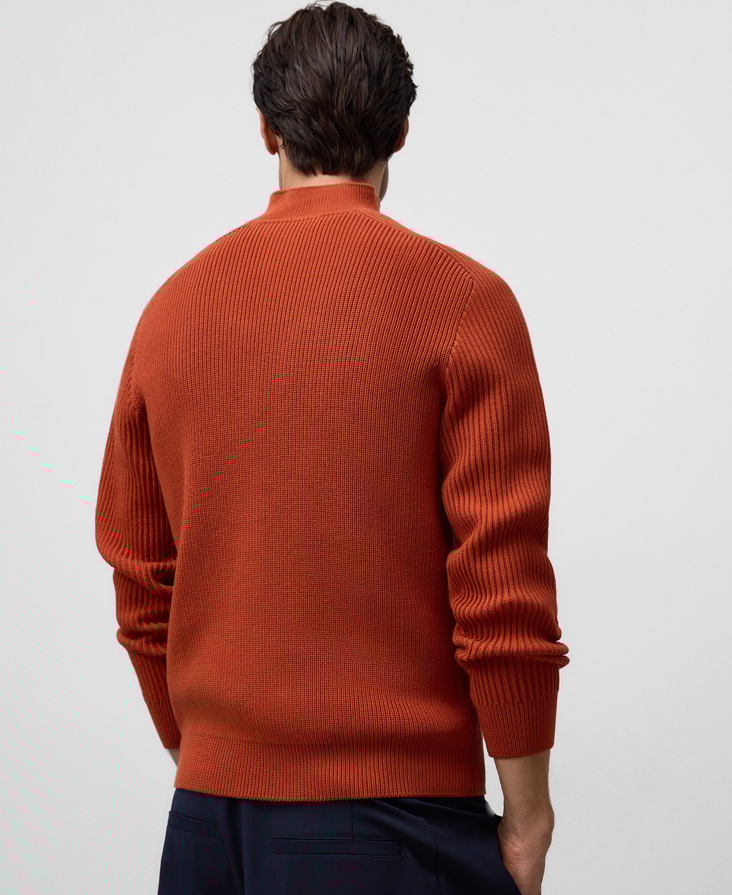 Zip-up perkins collar sweater man image number 2