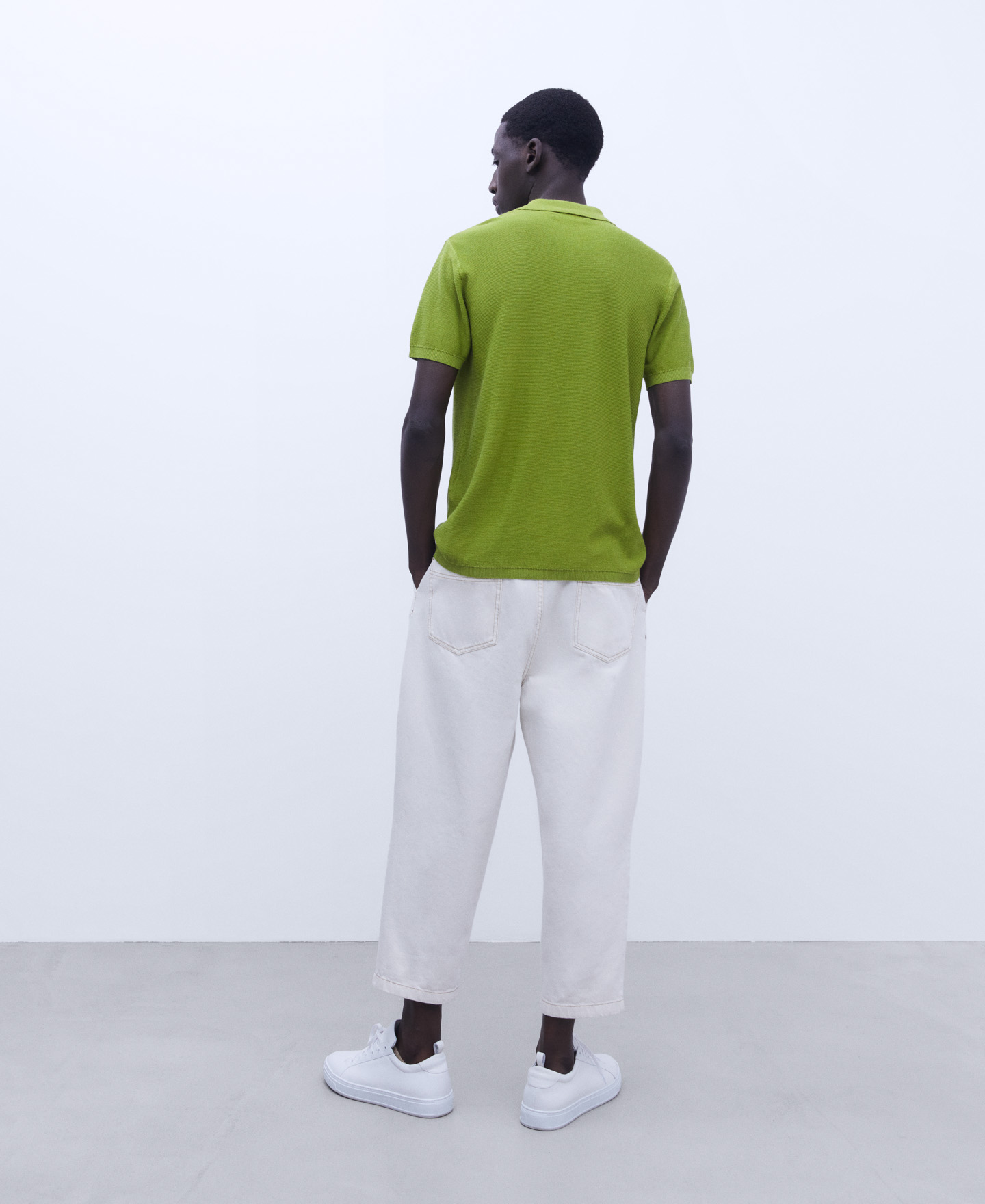 Cotton and viscose regular polo shirt image number 2