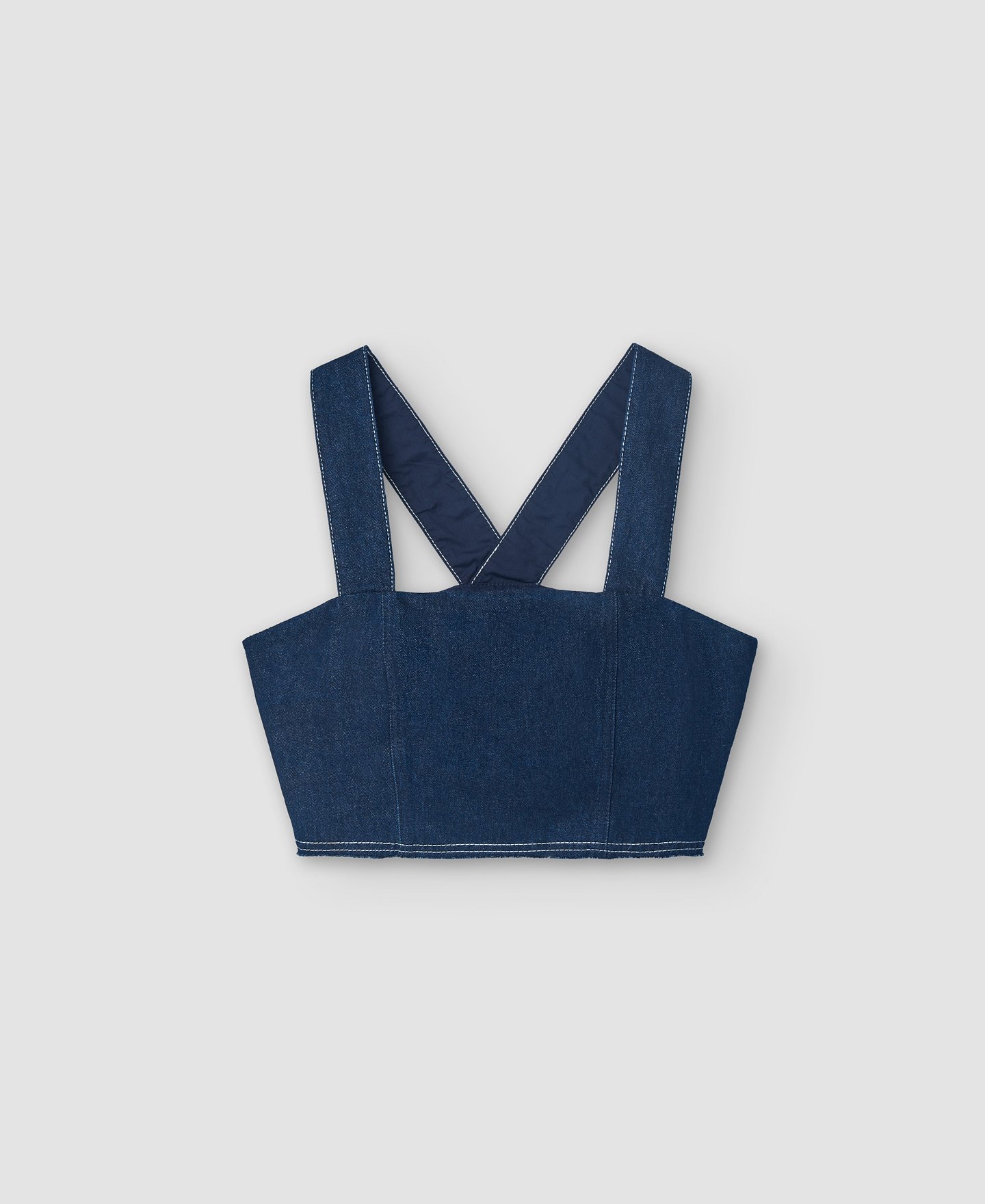Denim top with contrasting stitching image number 0