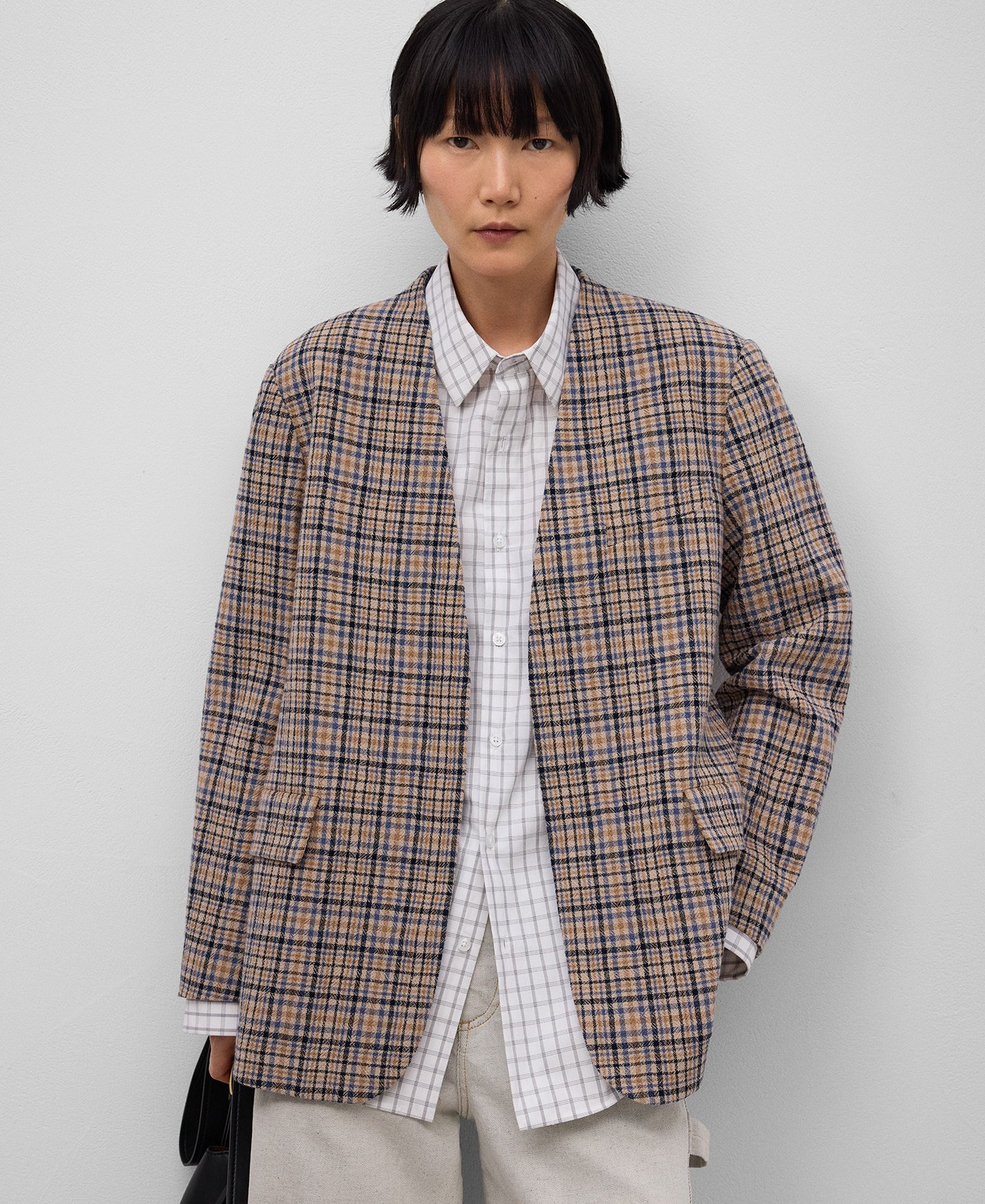 Checked tailored blazer woman image number 0