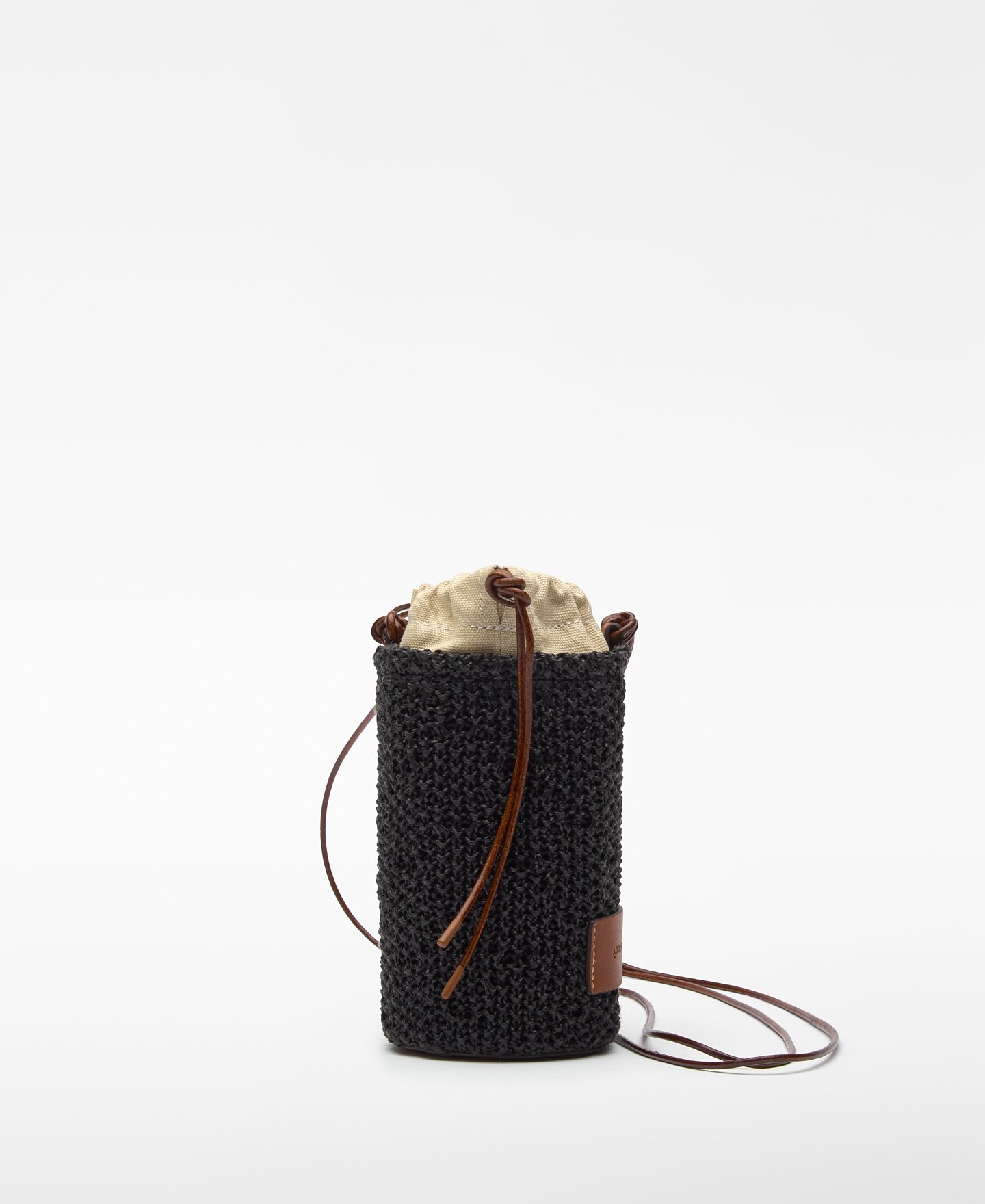 Small raffia texture bag woman image number 0