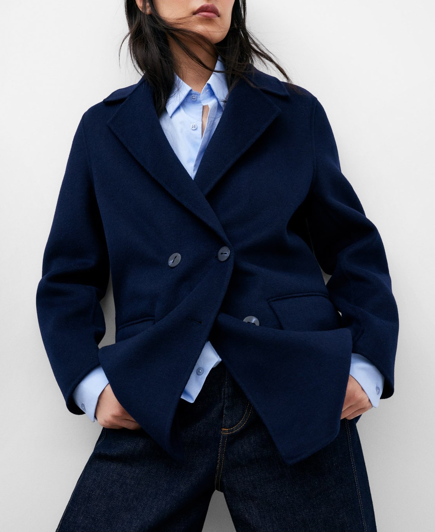 Three-quarter length tailored coat women image number 0