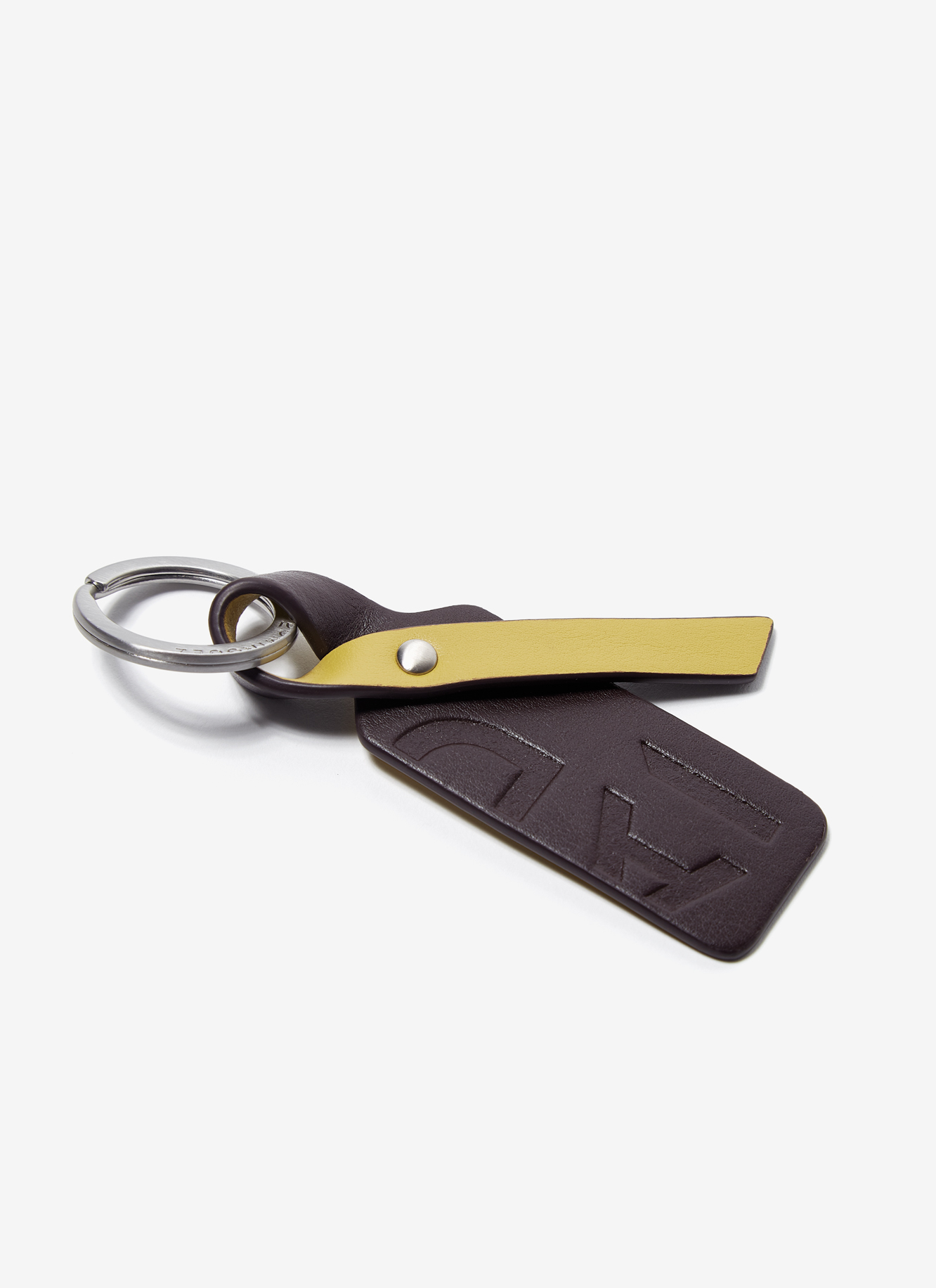 Leather keyring with logo image number 1