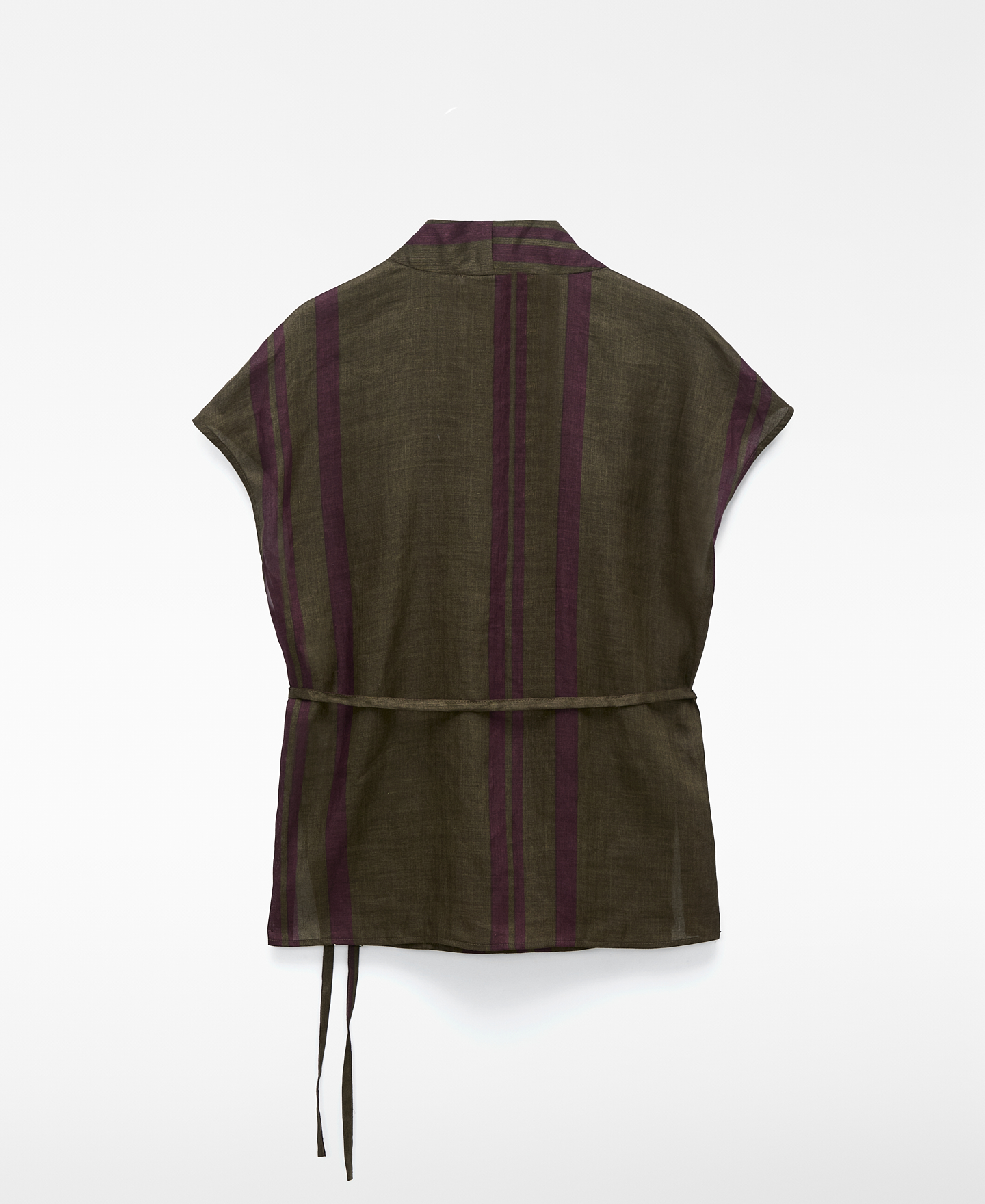 Ramie striped wrap top image number 5