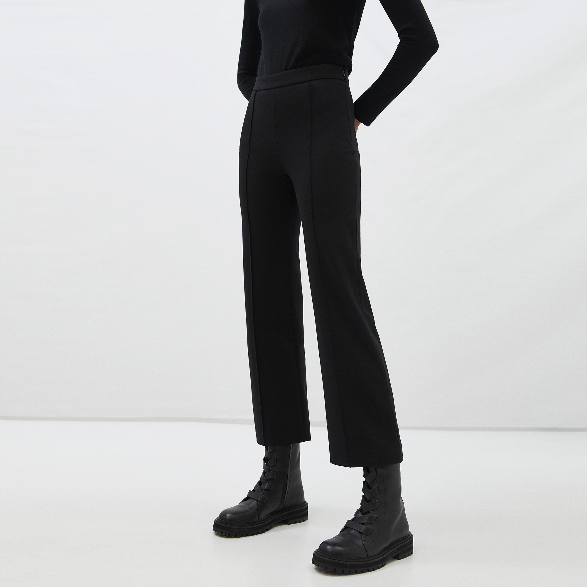 Nylon and viscose stretch trousers image number 0