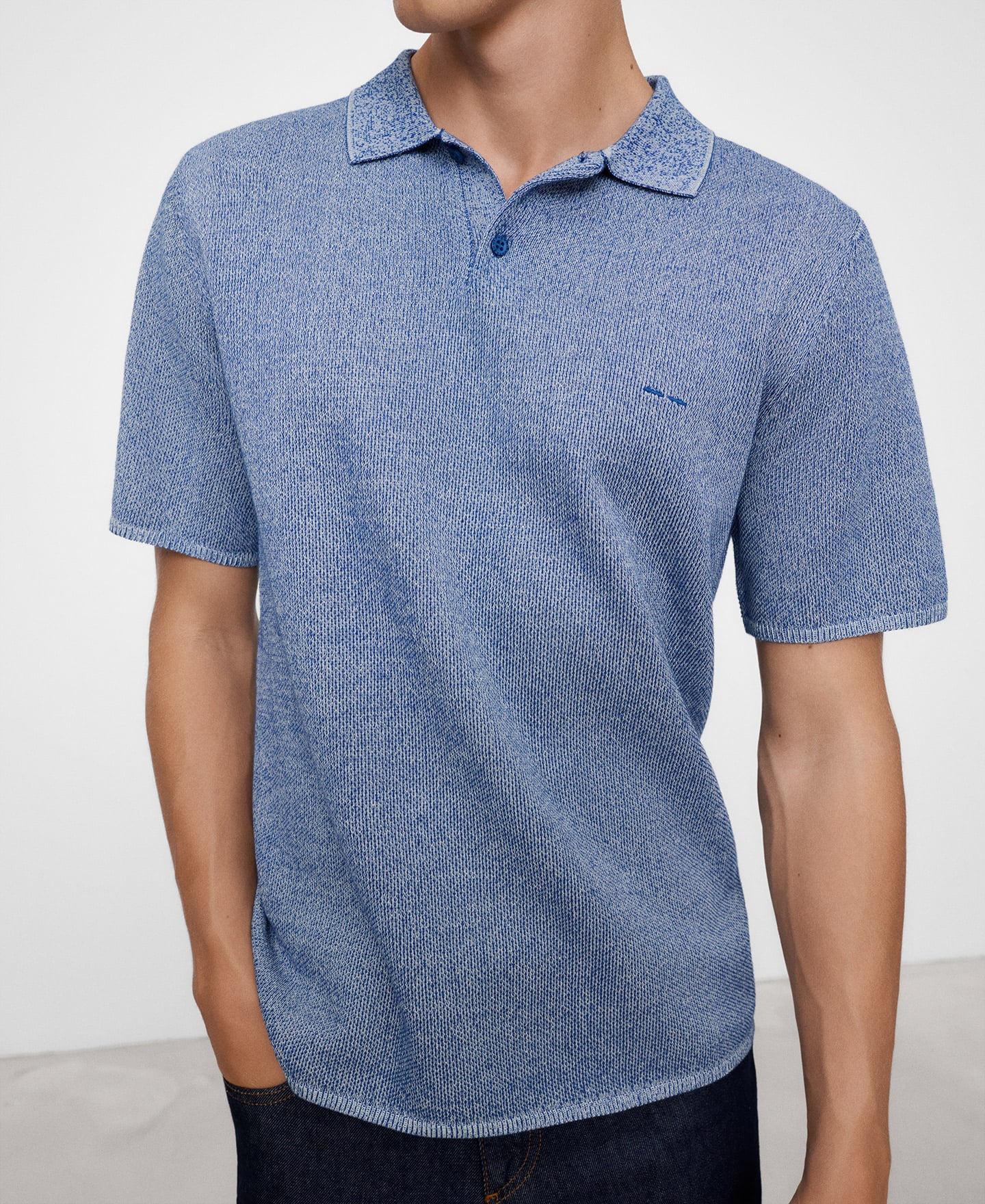 Piqu&eacute; melange polo shirt image number 0