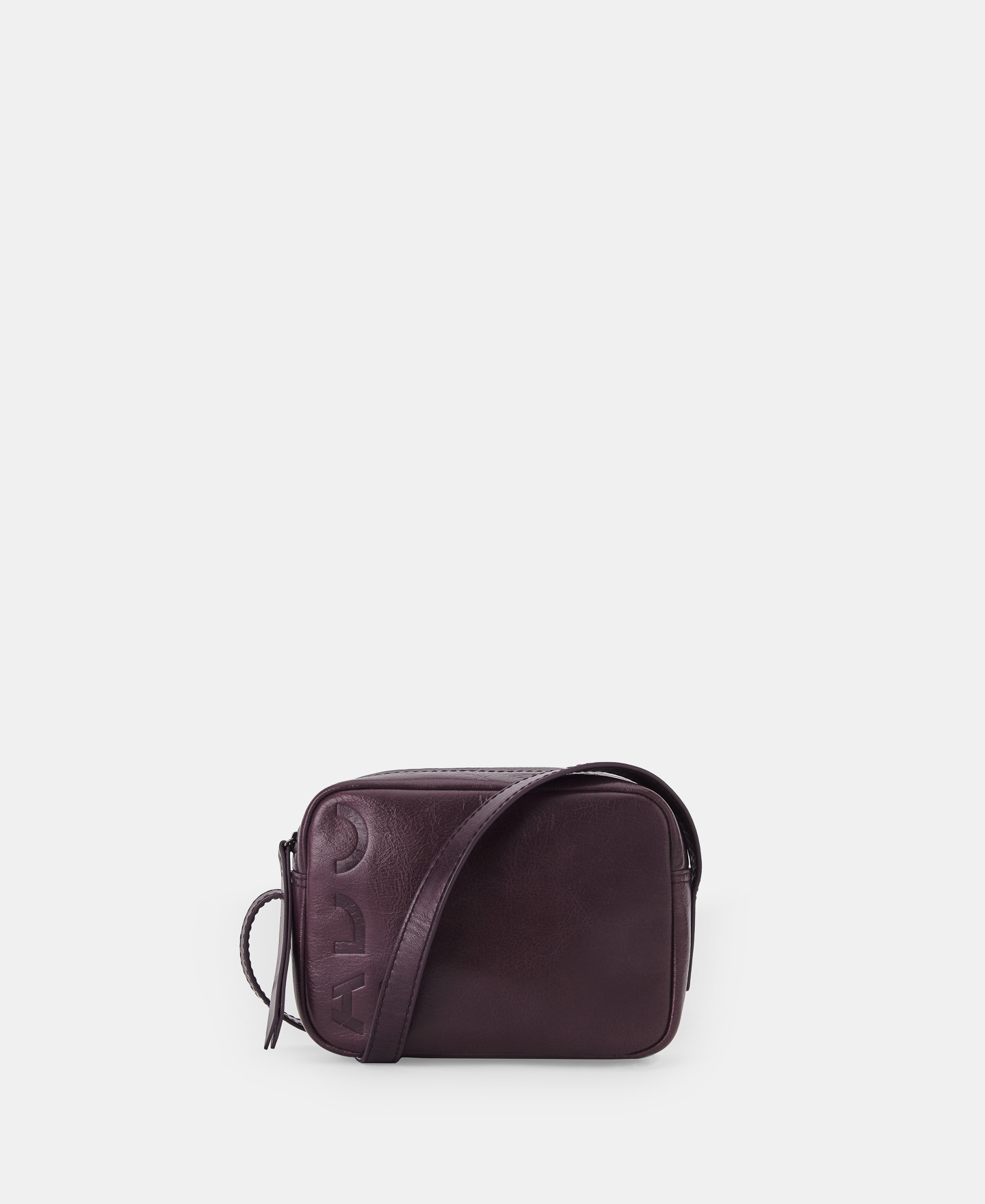 Square glossy grained crossbody bag image number 0