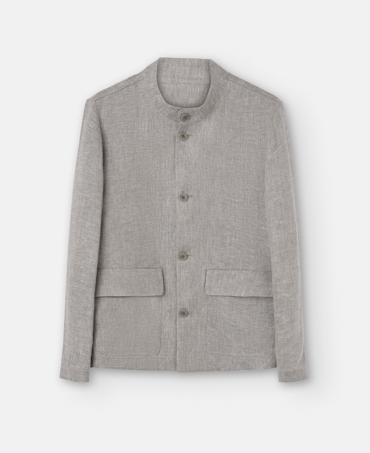 Mao collar jacket in linen image number 4