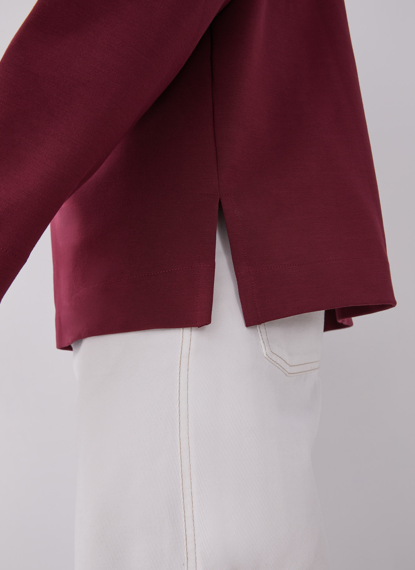 Hooded sweatshirt with chimney collar image number 2