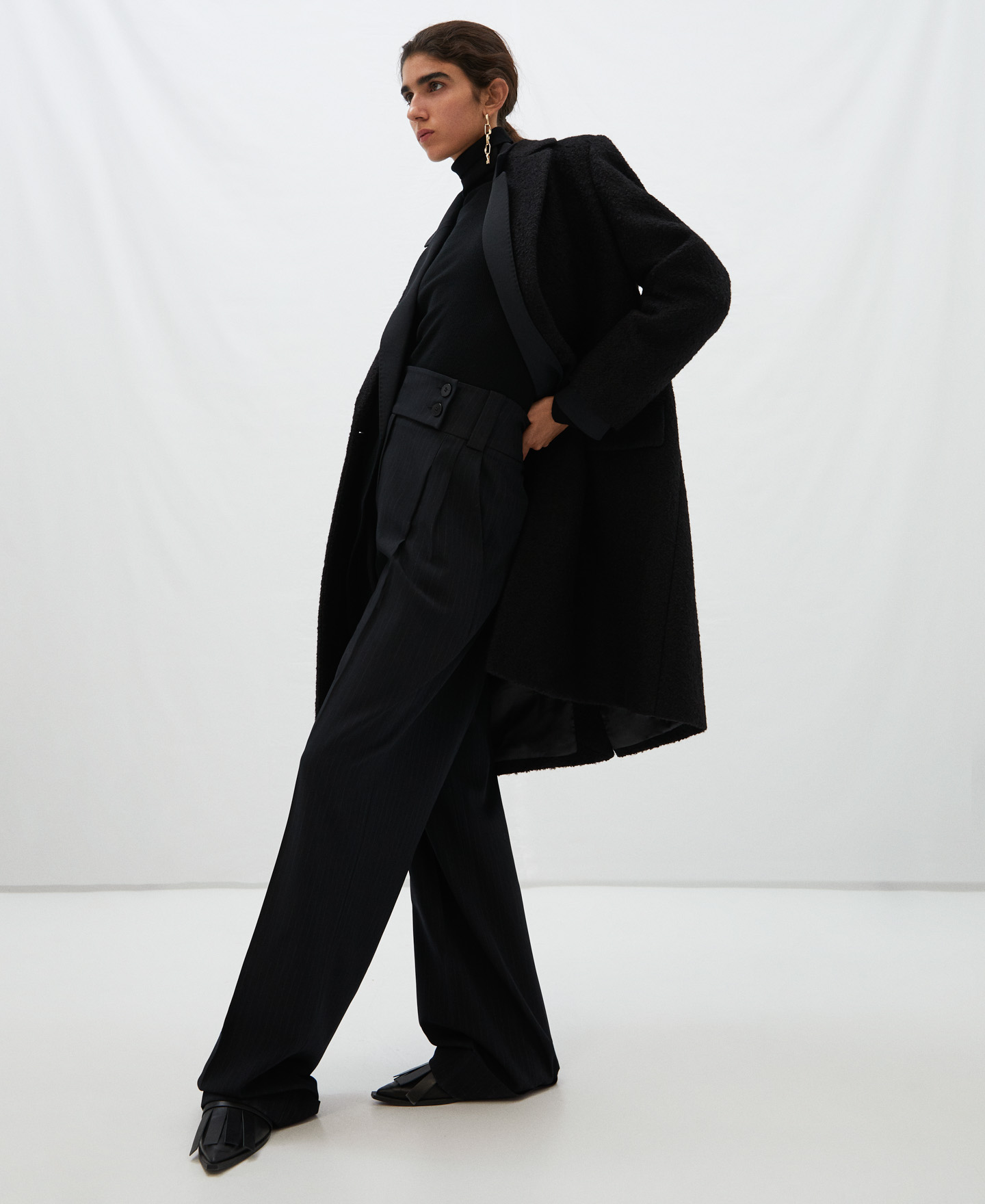 Tailored boiled wool coat image number 1