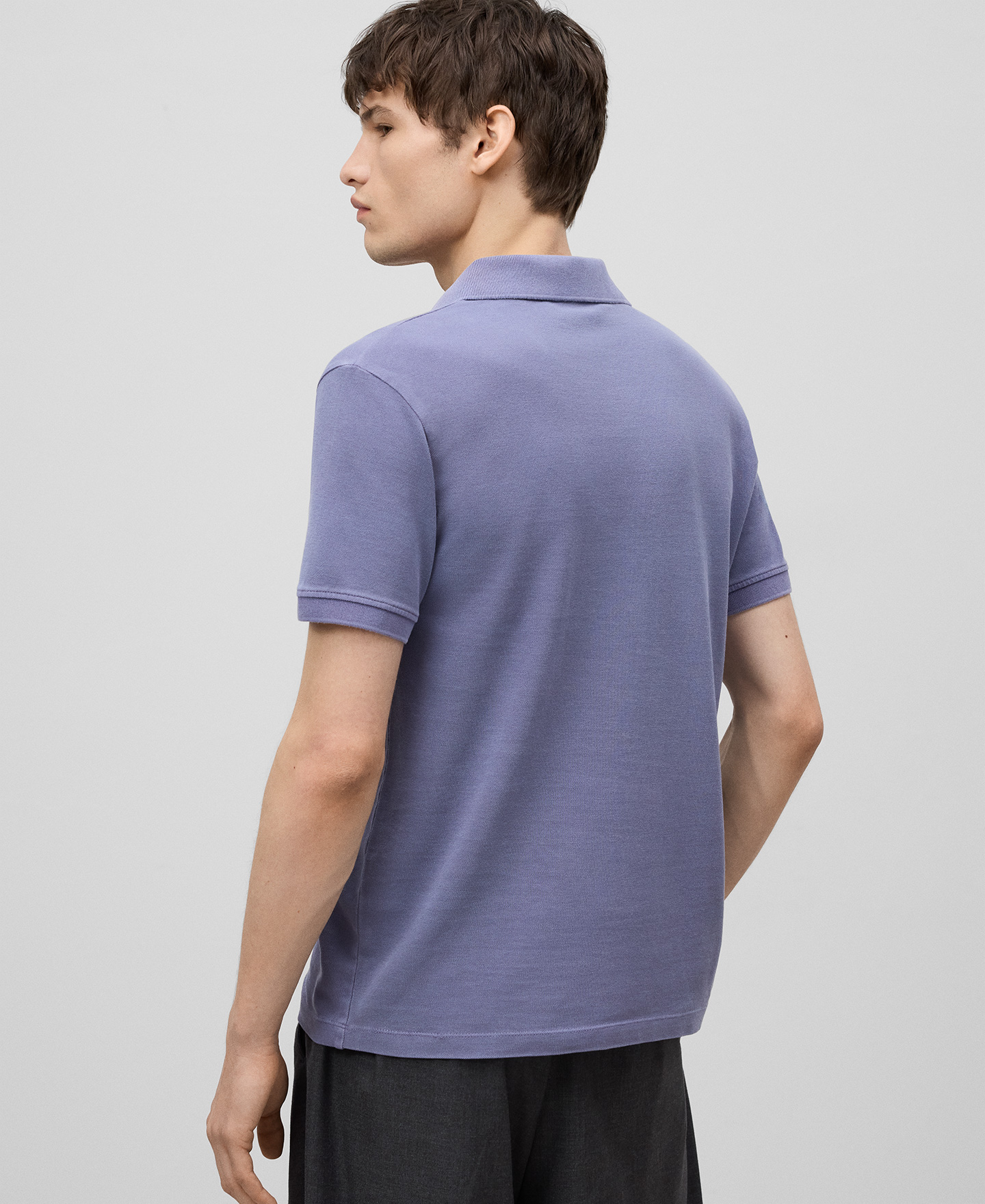 Cotton piqué regular fit polo shirt man image number 2