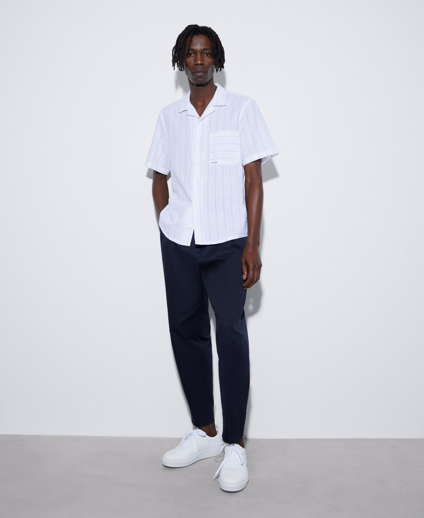 Striped bowling collar shirt image number 1