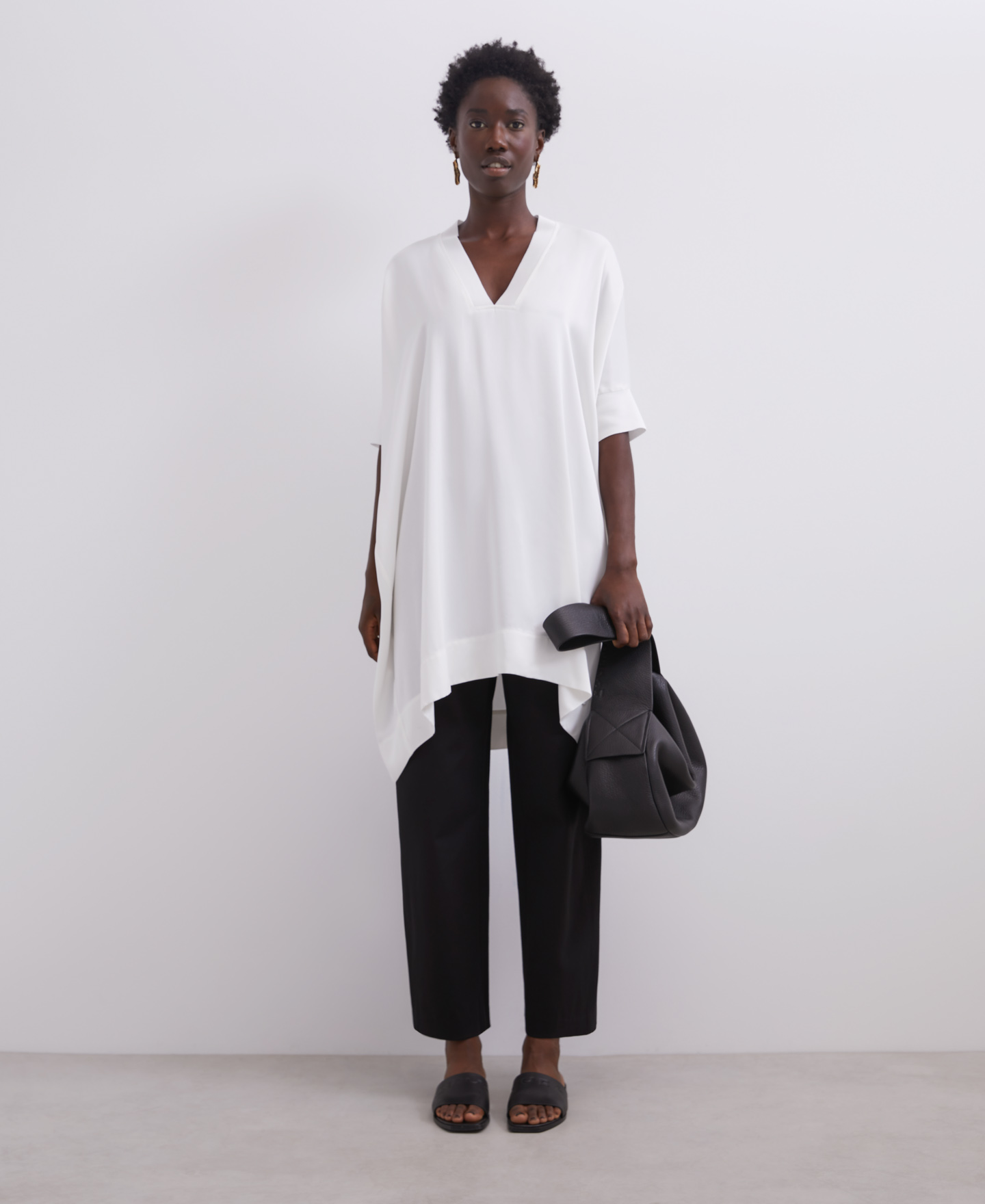 Camisa oversize caramelo en viscosa image number 0