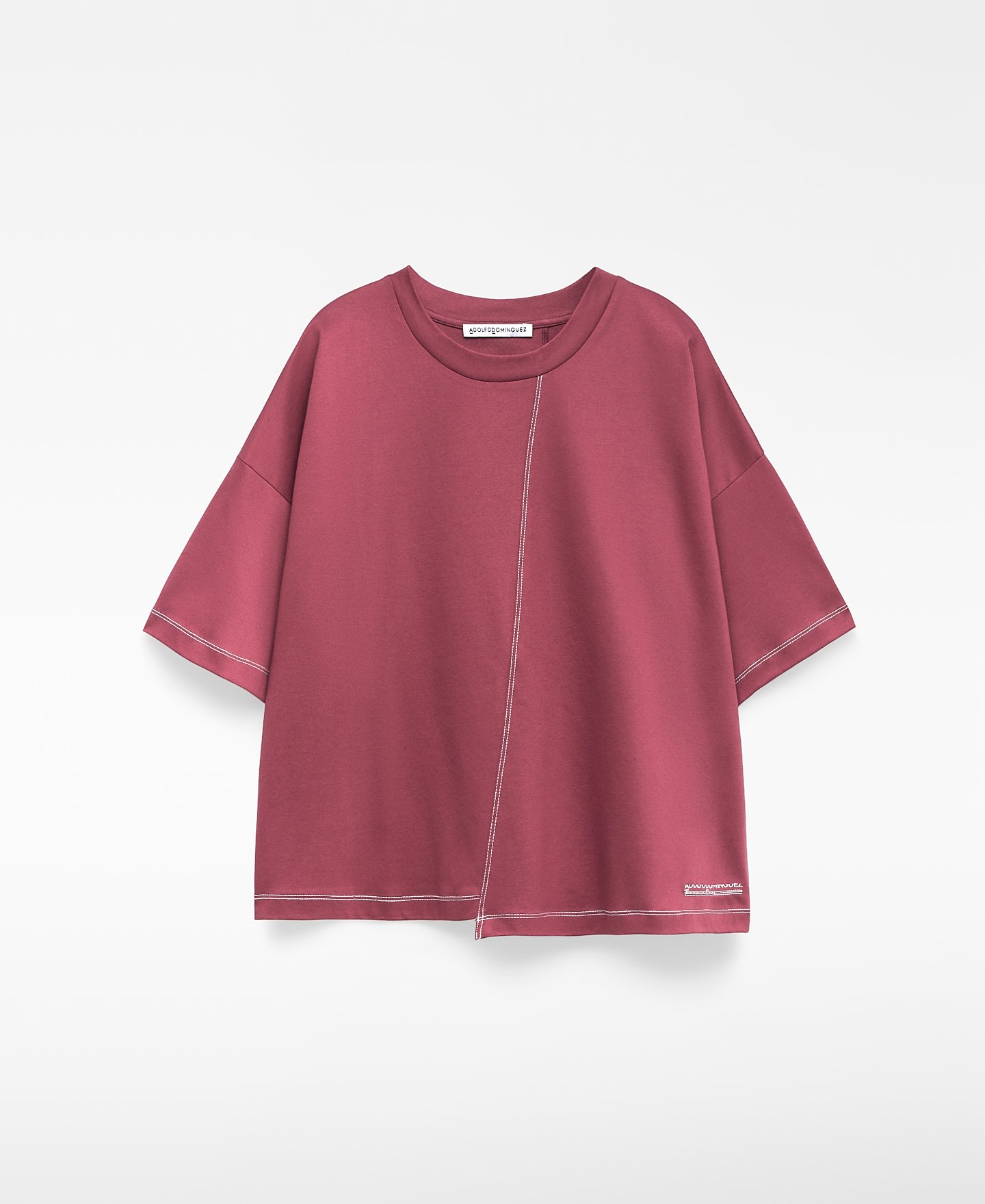 Camiseta relaxed fit asimétrica mujer image number 4