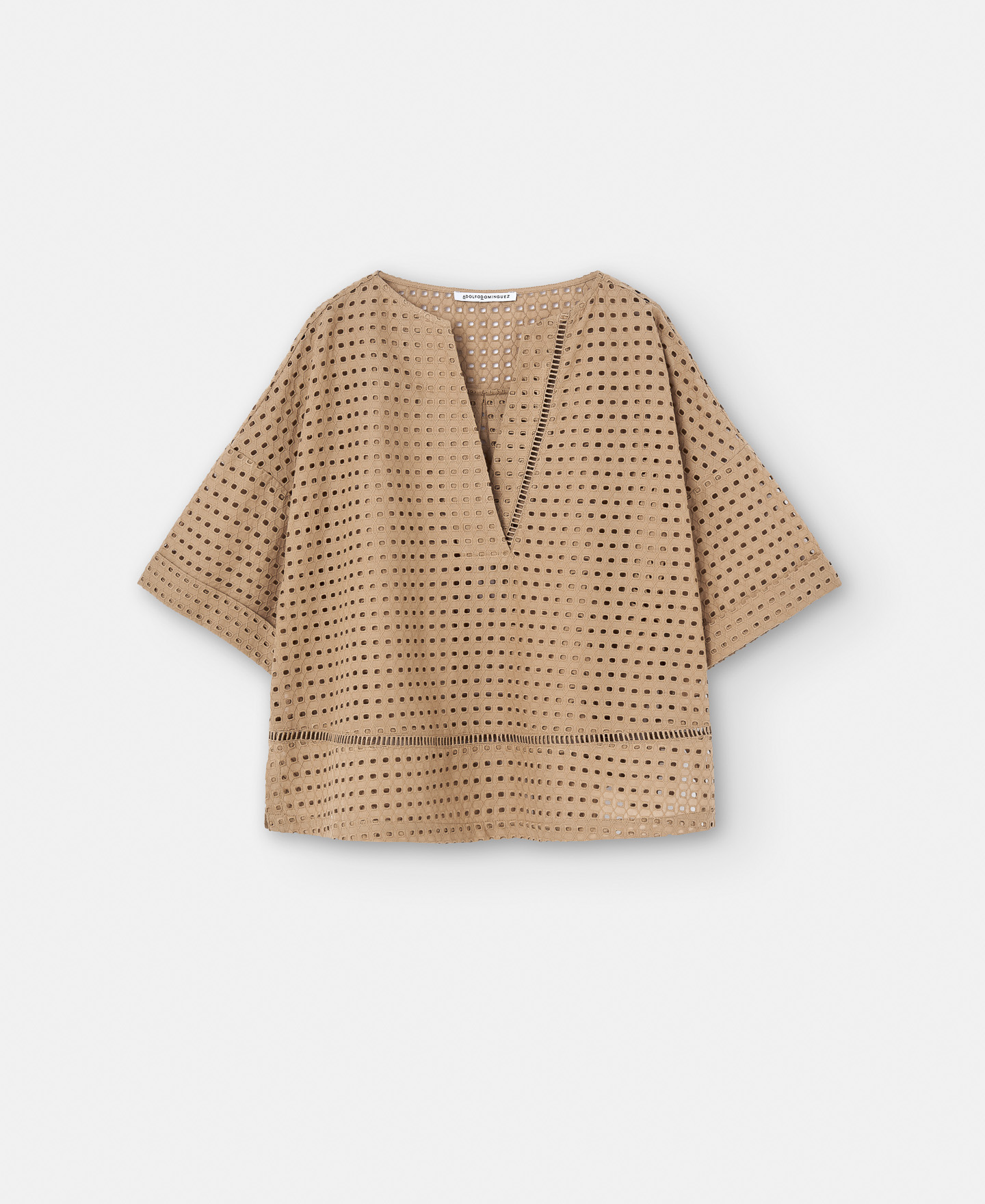 Openwork blouse in embroidered cotton image number 4