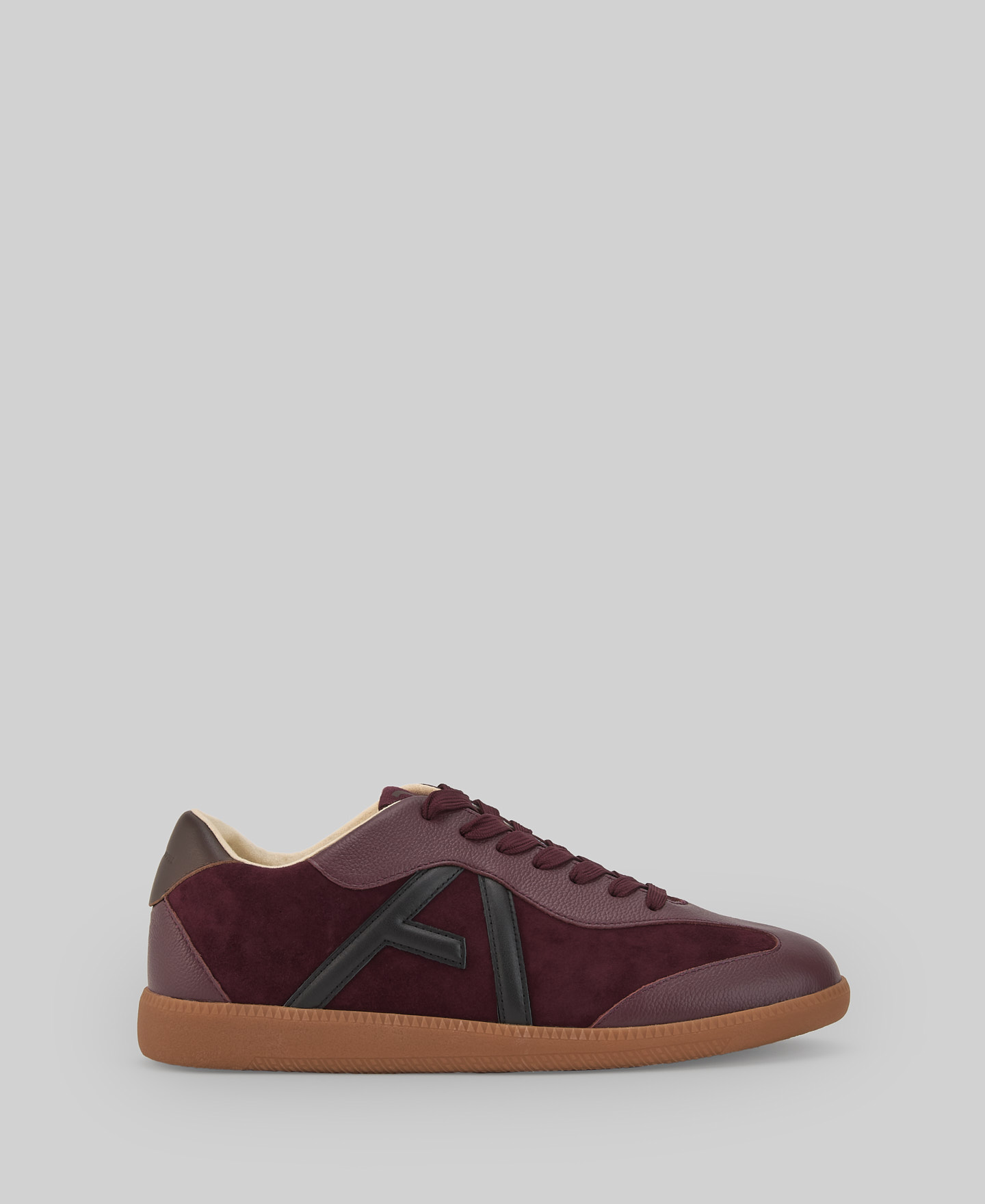 Leather and suede logo sneakers woman image number 0