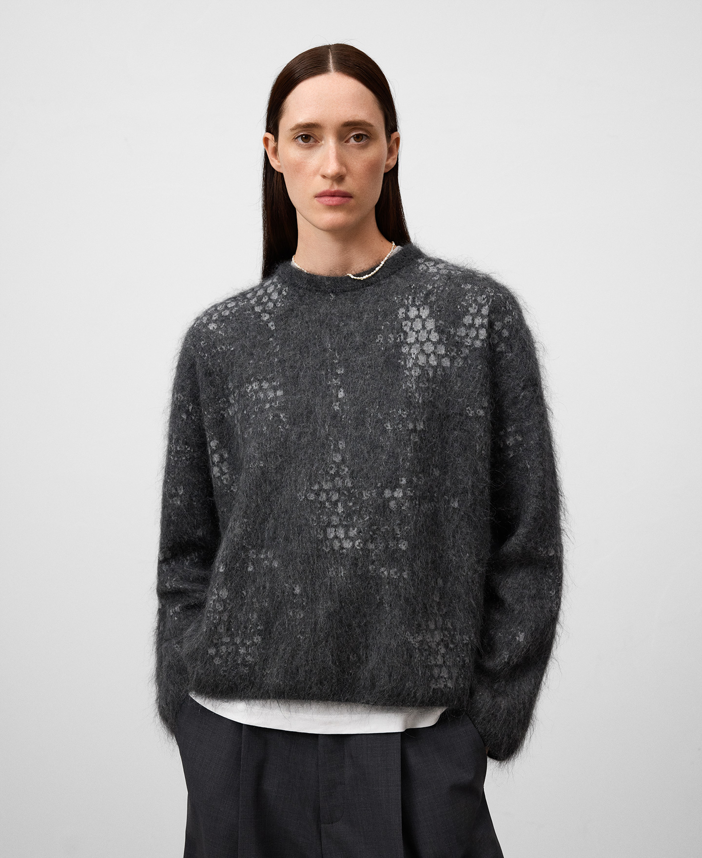 Jacquard knit sweater woman image number 0