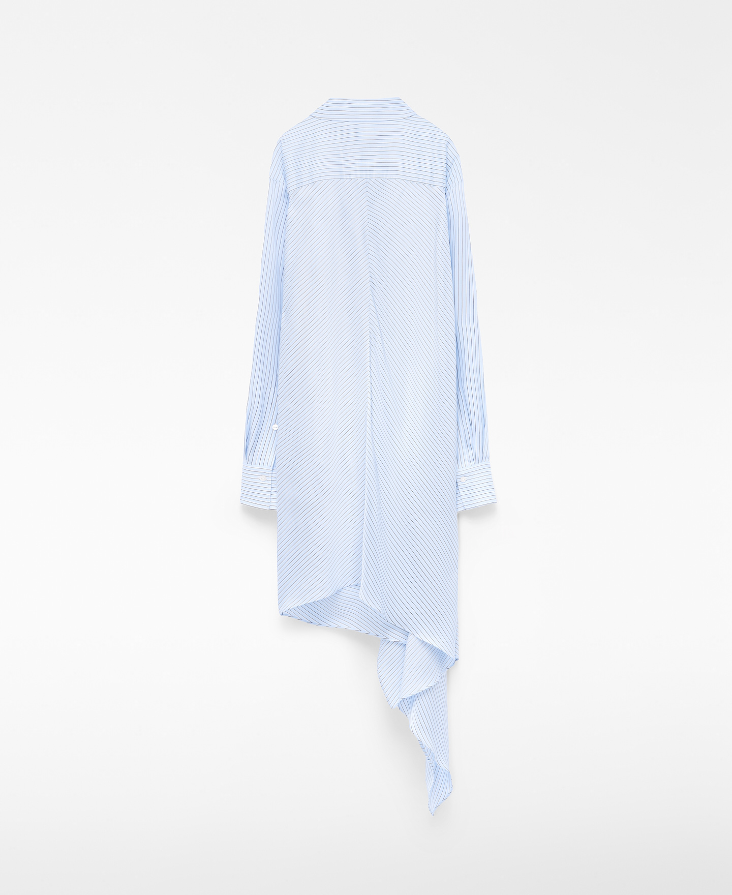 Asymmetric striped shirt with hem panel image number 5