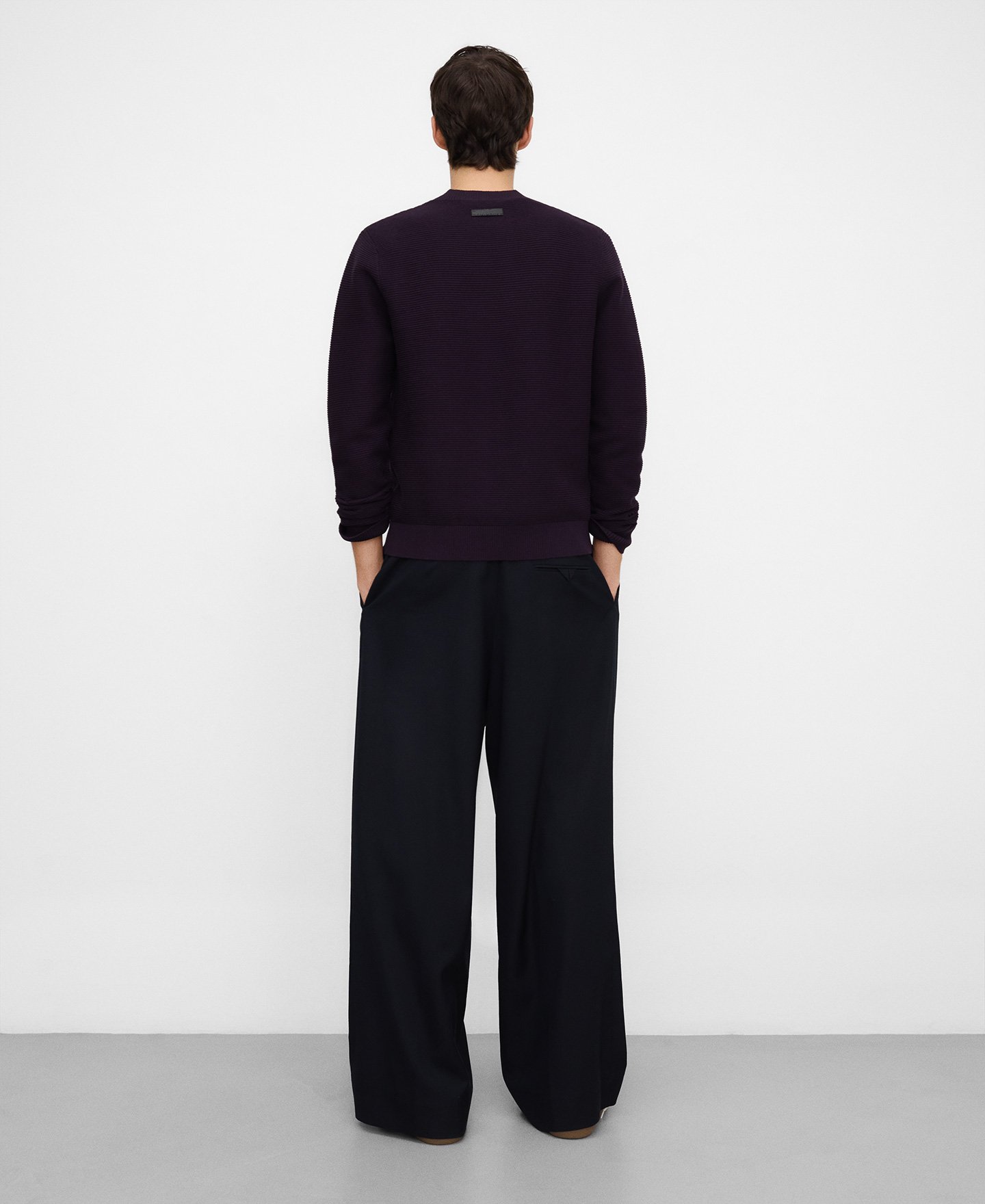 Striped textured knit sweater man image number 2