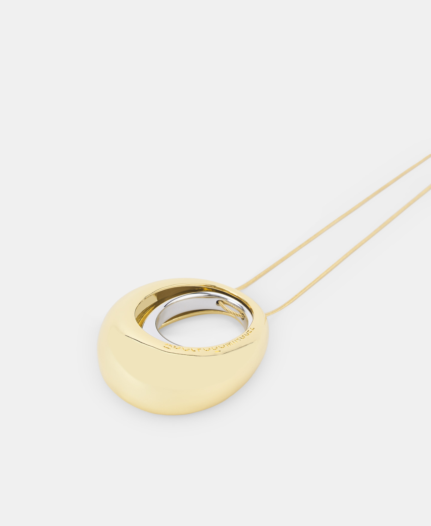 Double hoop pendant necklace image number 1