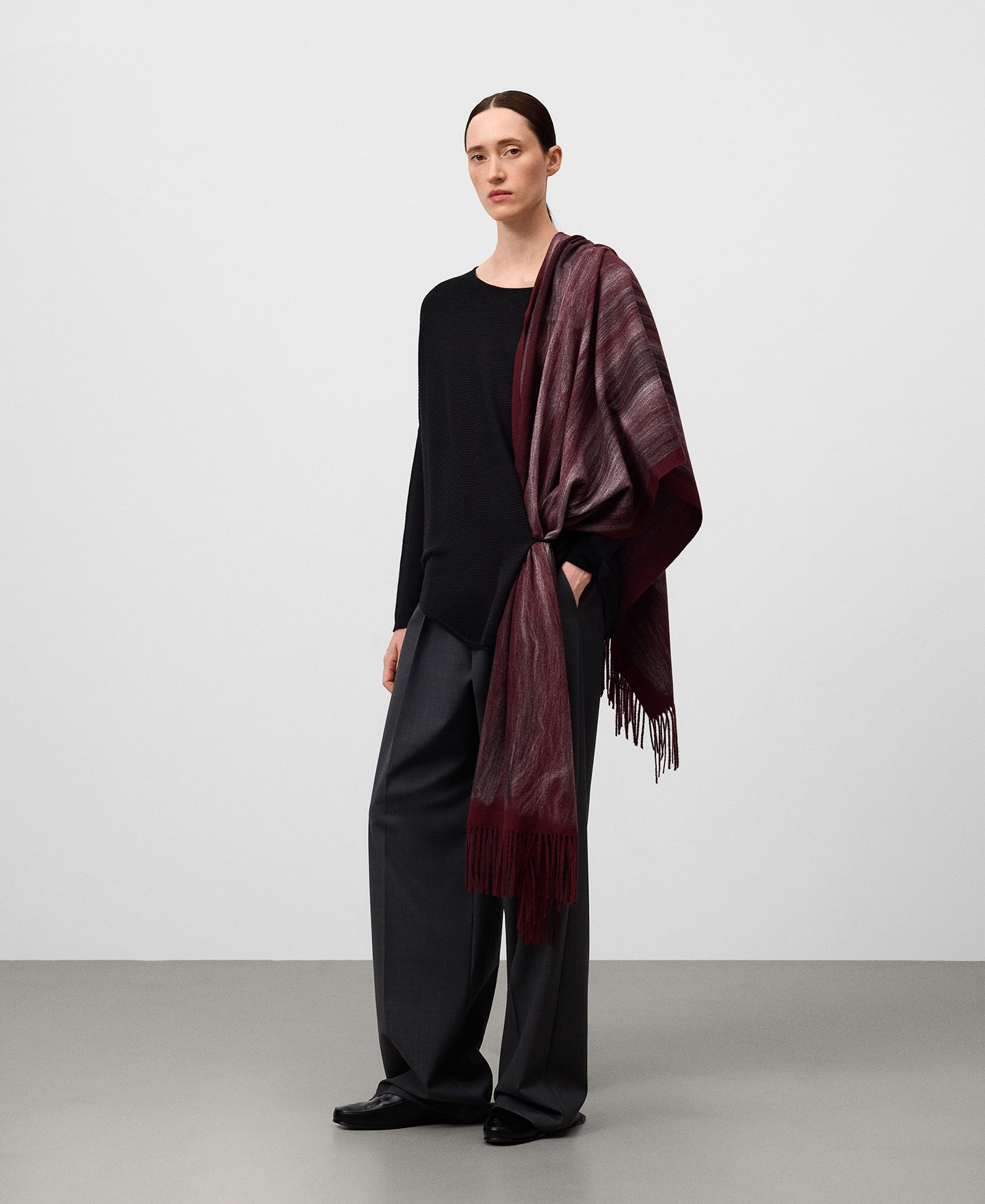 Structured knit asymmetric sweater woman image number 1