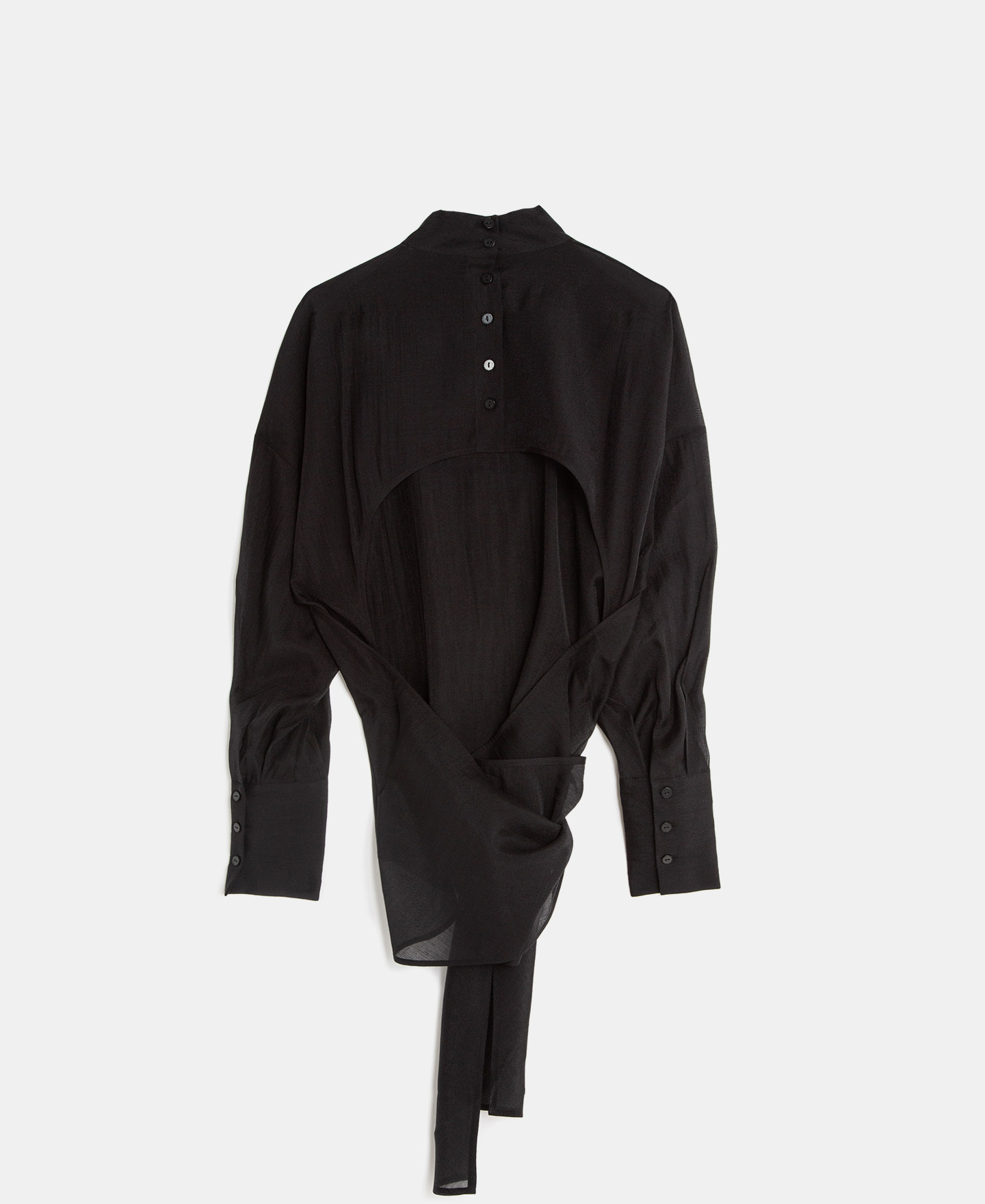 Camisa con lazo en lyocell image number 6