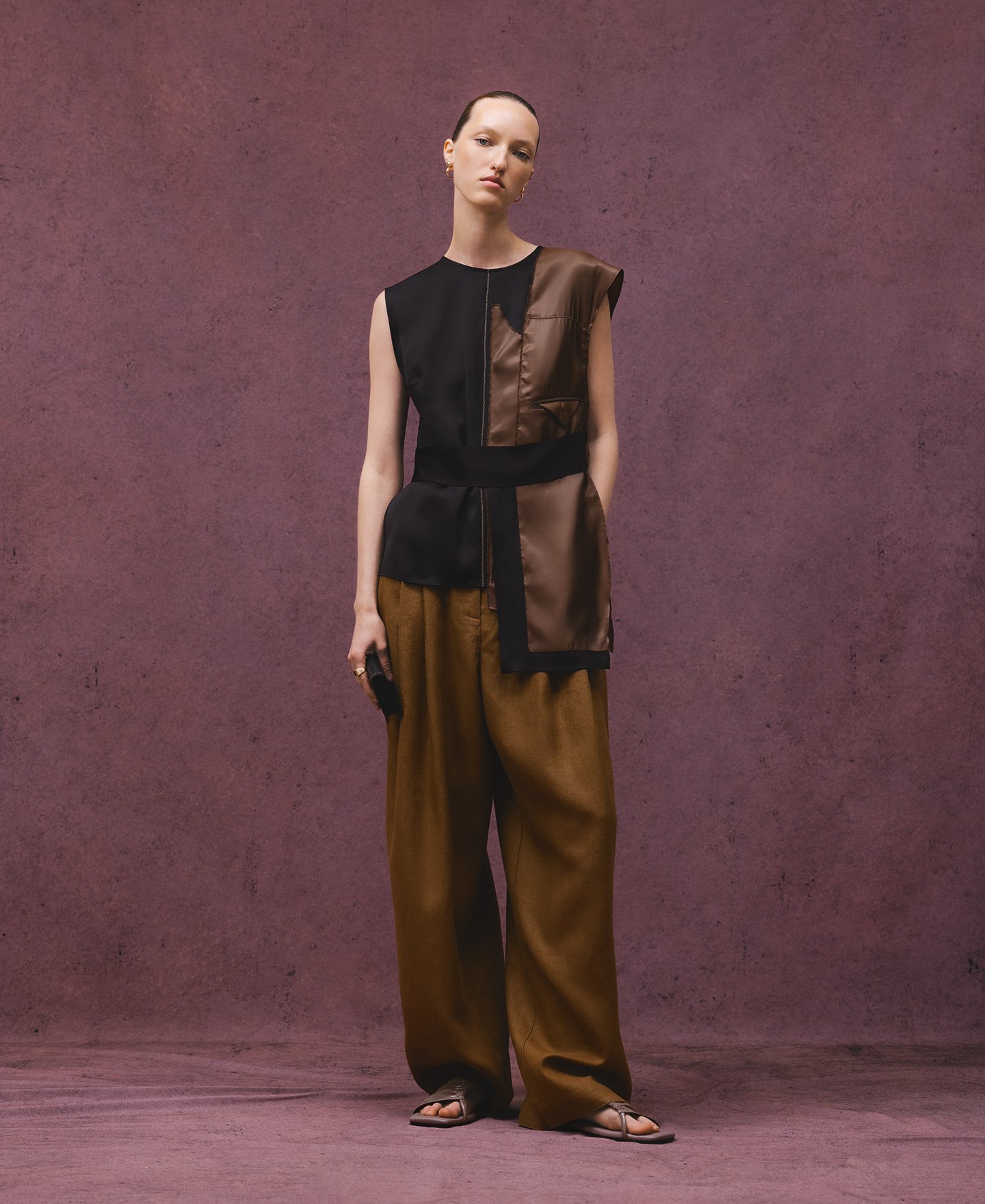 Top with overlay piece woman image number 1