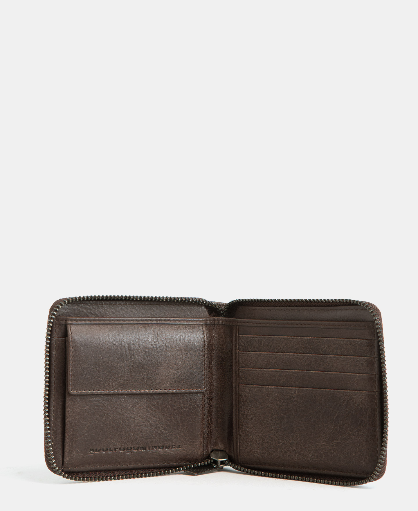 Cartera en piel con cierre cremallera image number 1