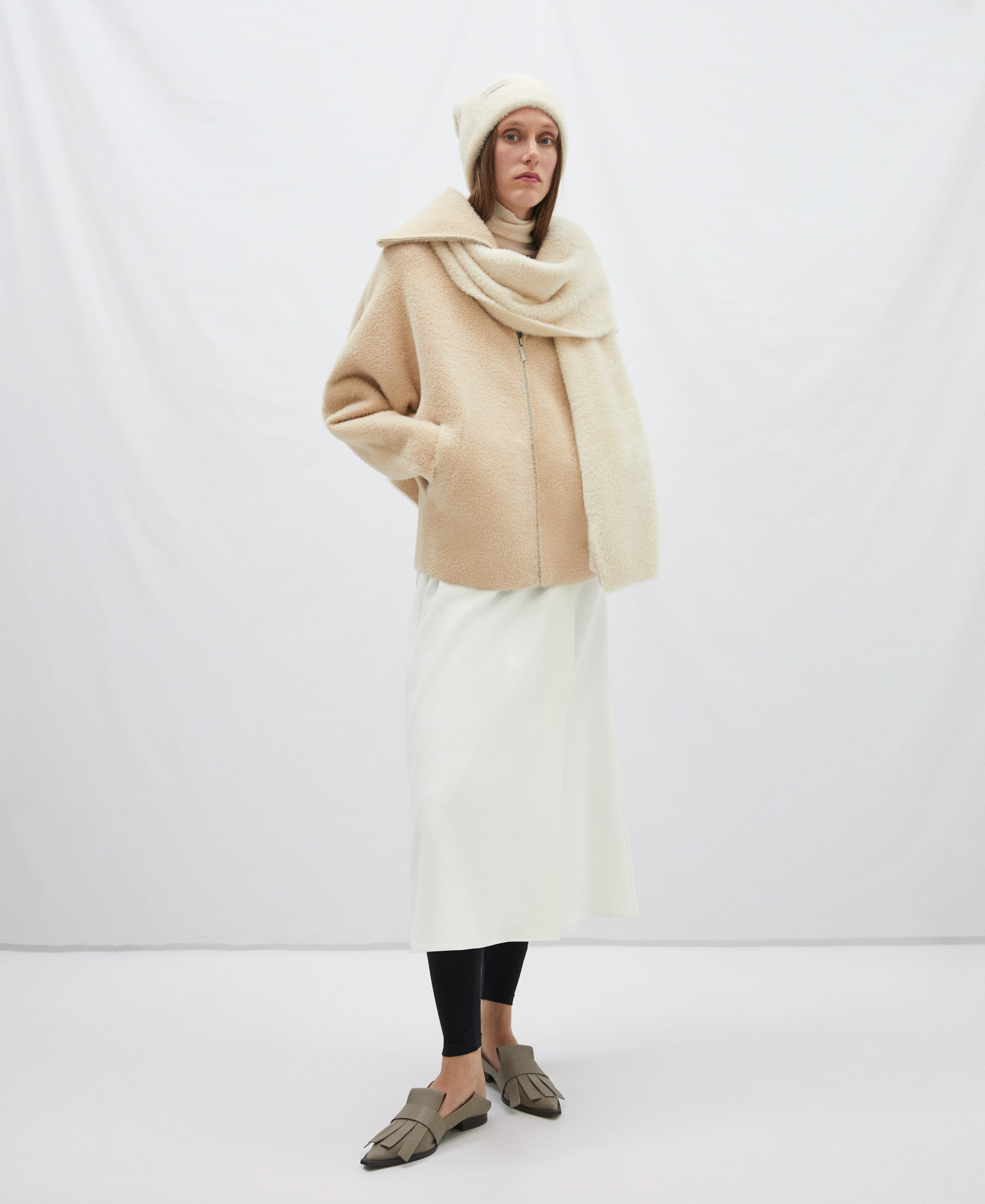 Nylon and viscose wrap-around jacket image number 1