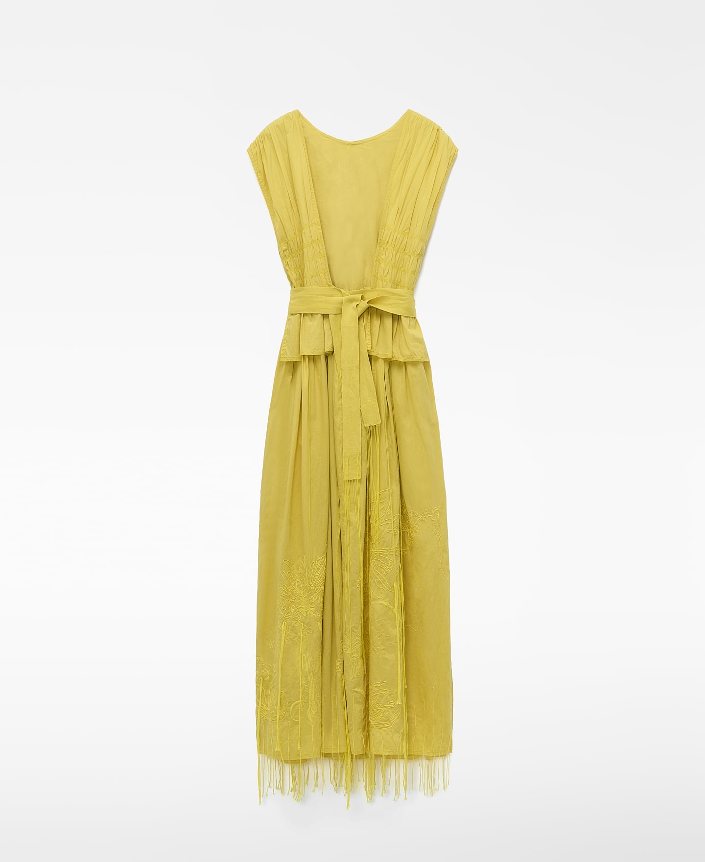 Vestido bordado con flecos algod&oacute;n image number 1