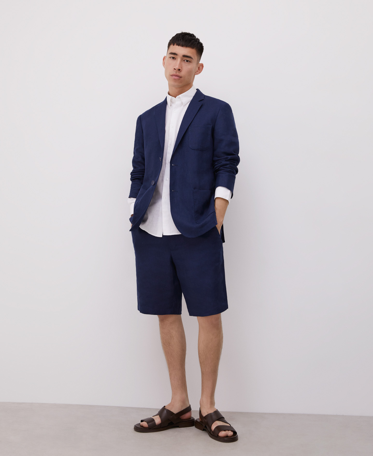 White shirt in cotton and linen image number 3