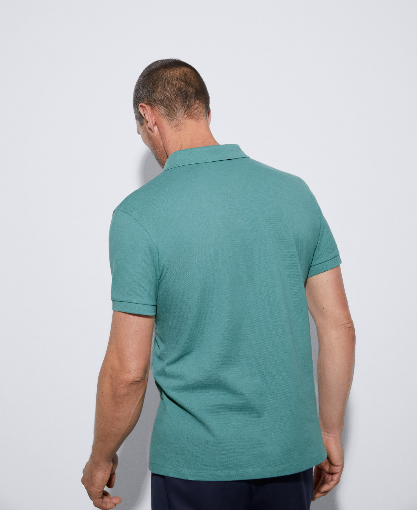 Cotton pique two button polo shirt image number 2