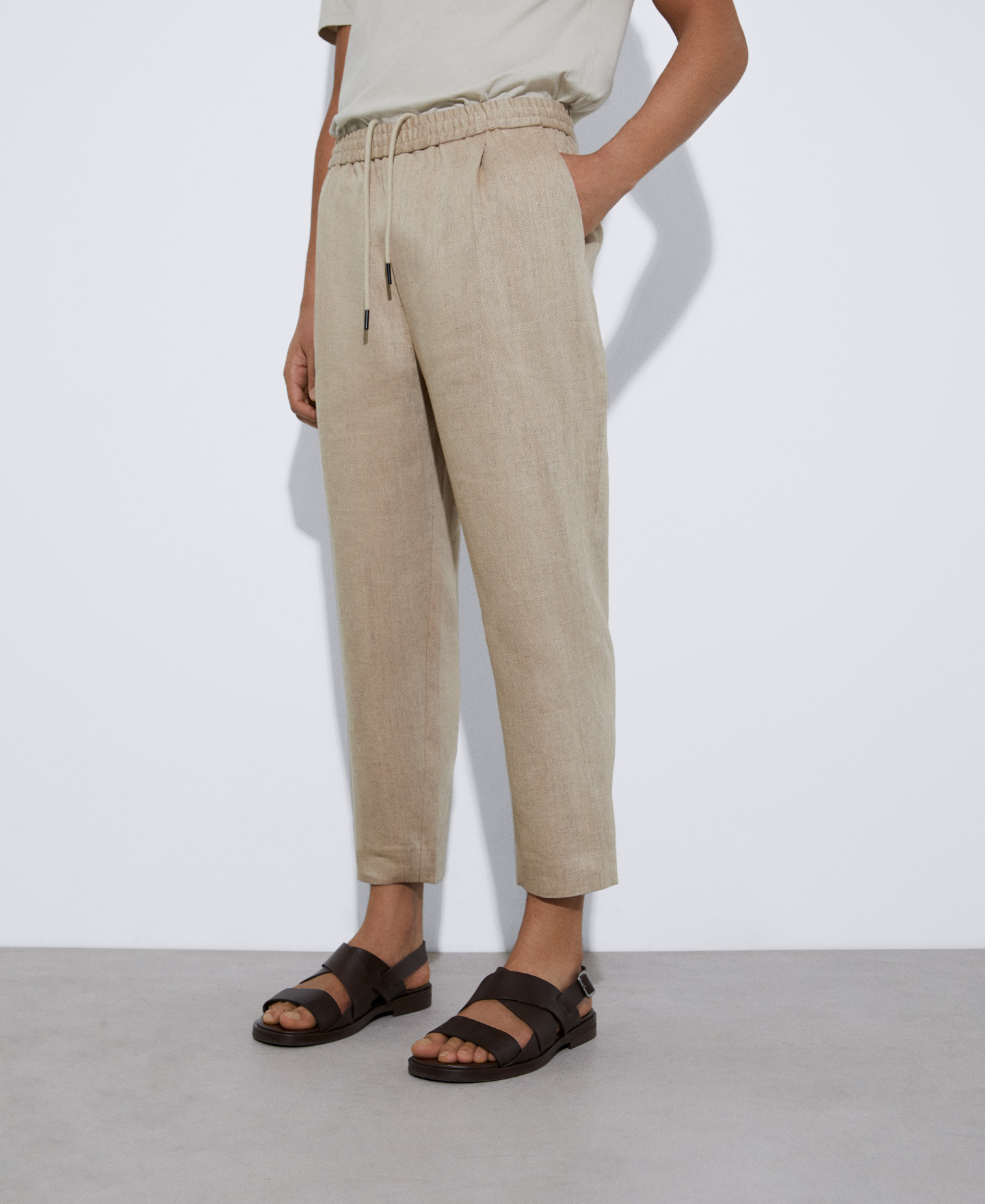 Linen jogger pants image number 0