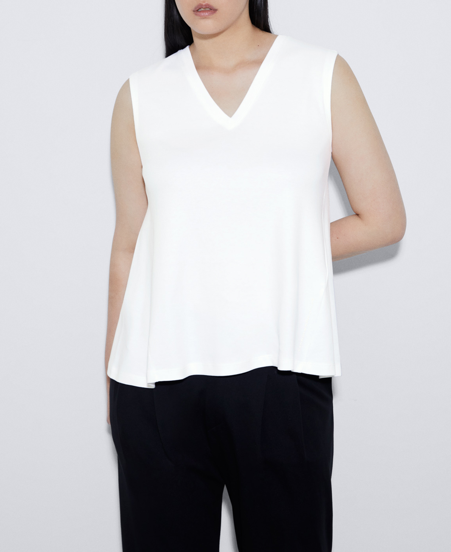 Armhole sleeve mercerised cotton T-shirt image number 0