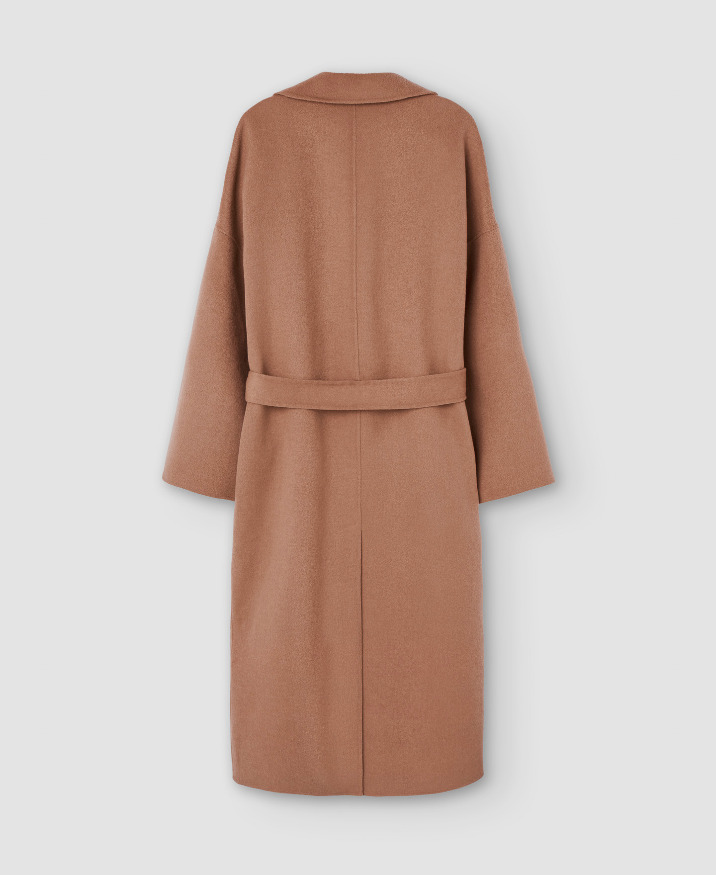 Merino wool fabric long coat image number 7